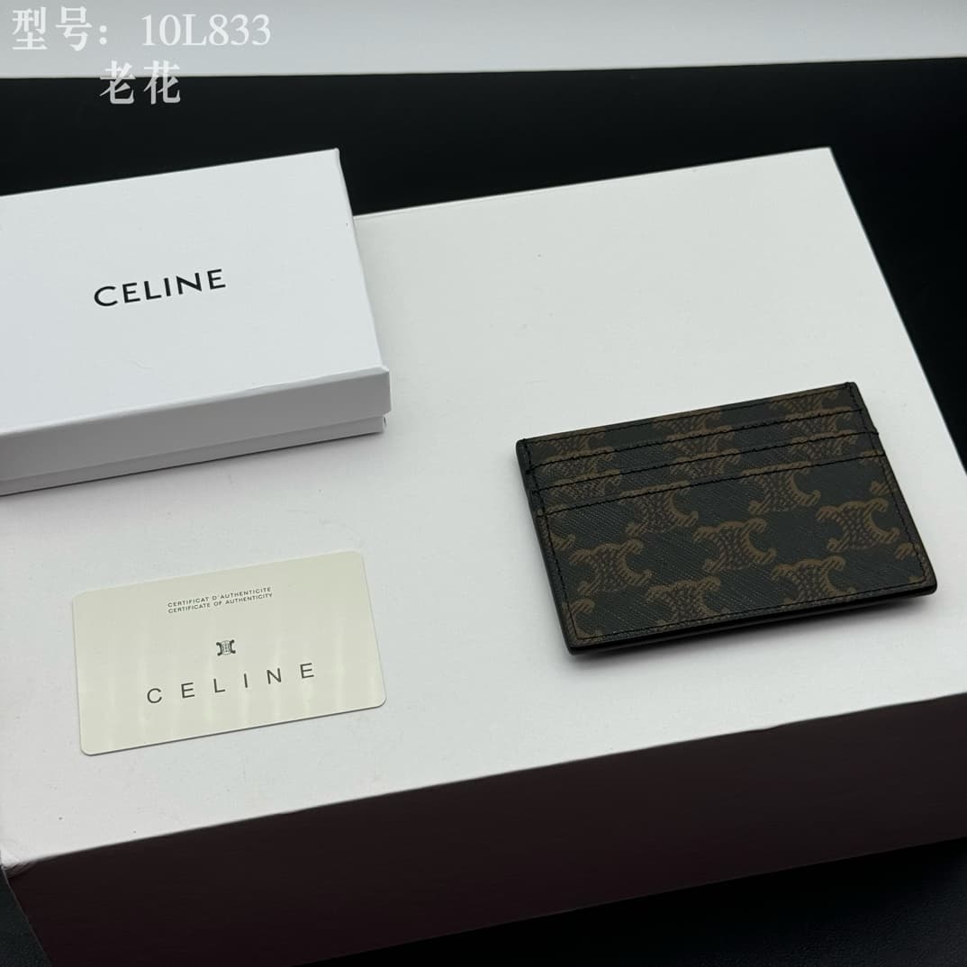 Celine Triomphe Card Holder in Triomphe Canvas High