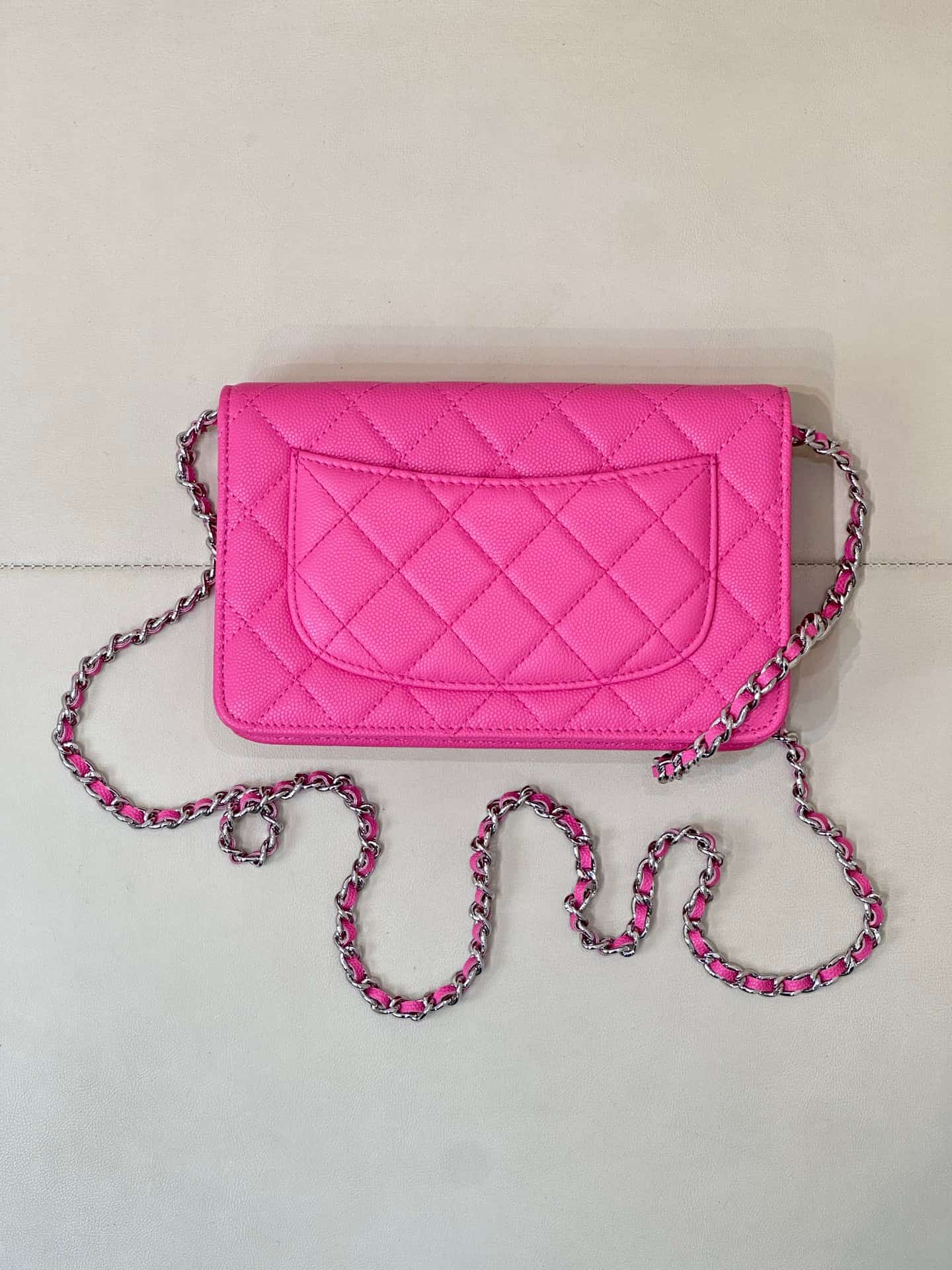 Chanel Wallet on Chain Grained Calfskin& Sliver-tone Metal AP0250 Plum Red TOP