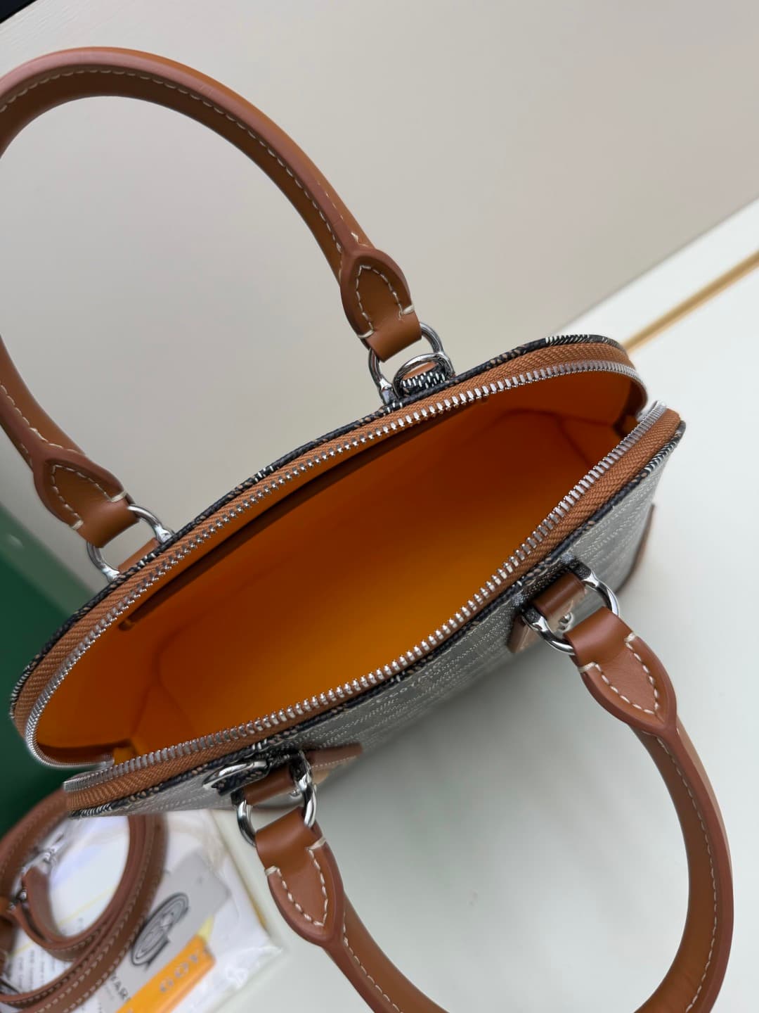 Goyard Vendôme mini bag in Goyardine coated canvas brown high