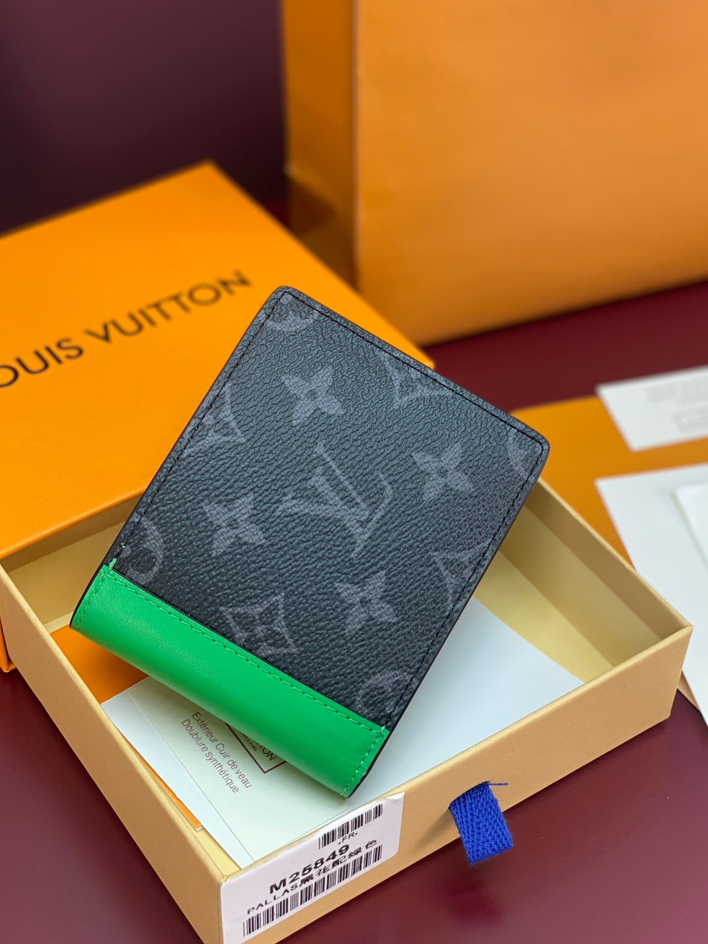 Louis Vuitton Slender Wallet Monogram Eclipse coated canvas M25849 Bamboo Green High