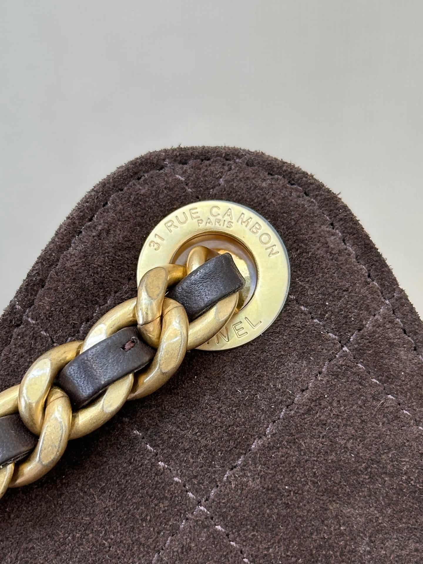 Chanel 25 Medium Hobo handbag AS5311 Suede &Gold-tone Metal Chocolate Brown TOP