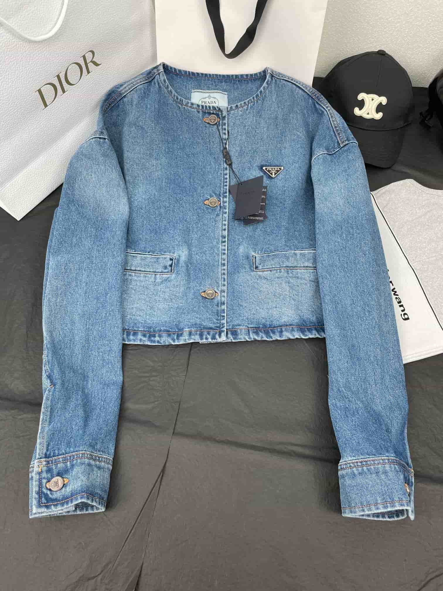 Prada Cropped Denim Jacket