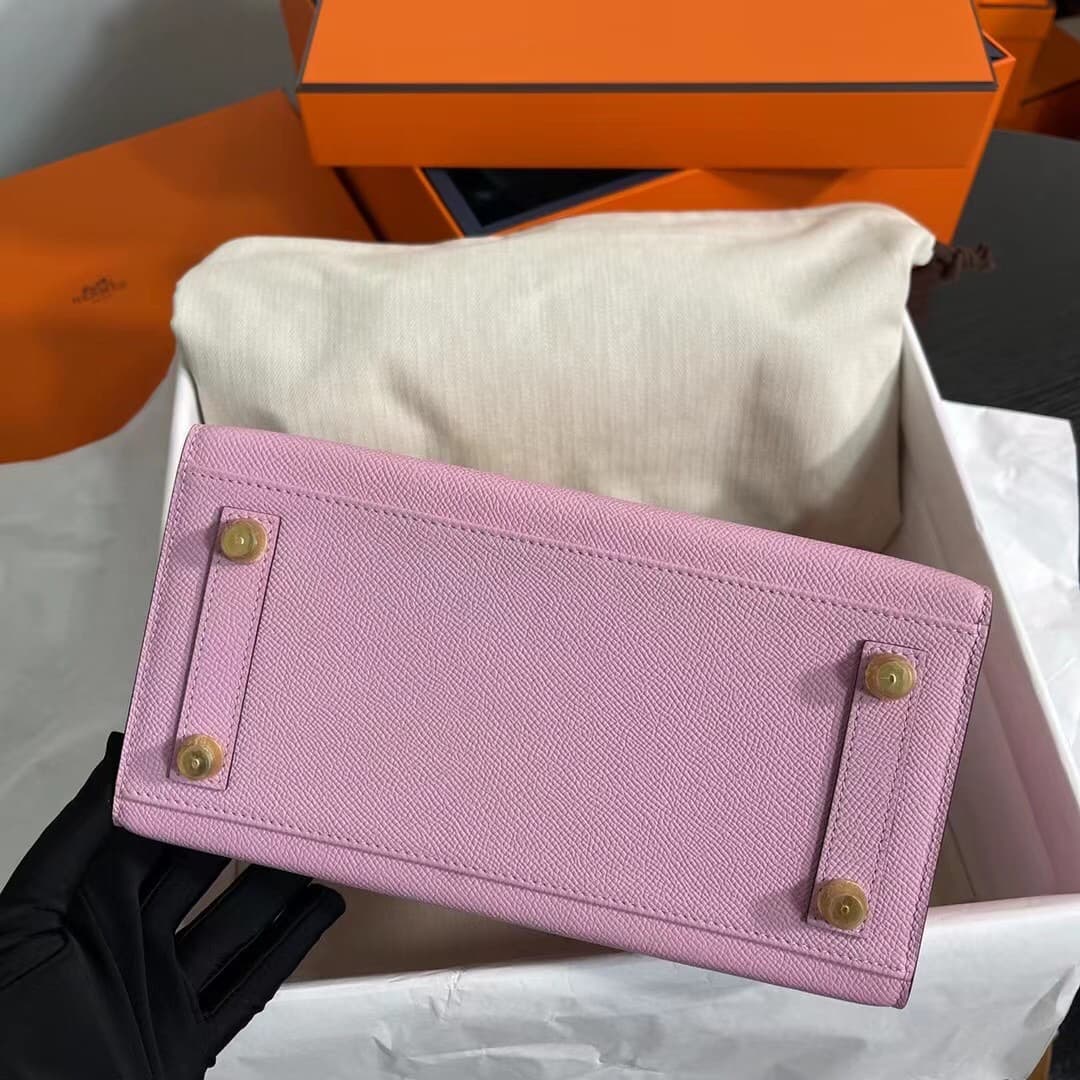 Hermes Birkin Sellier Bag 25/30cm Epsom Leather WAX Mauve Sylvestre High