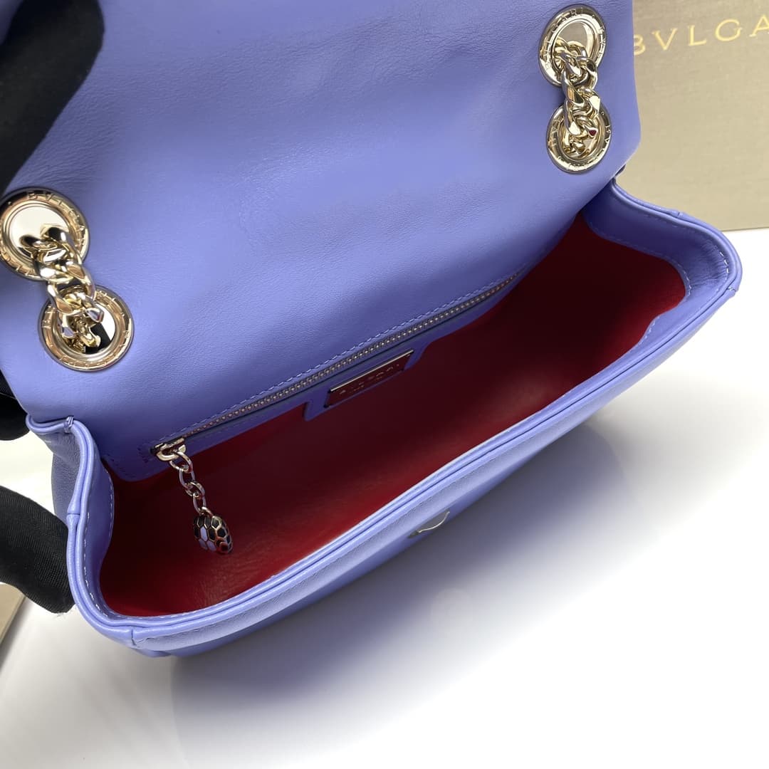 Bulgari Serpenti Cabochon Crossbody Bag in purple leather high