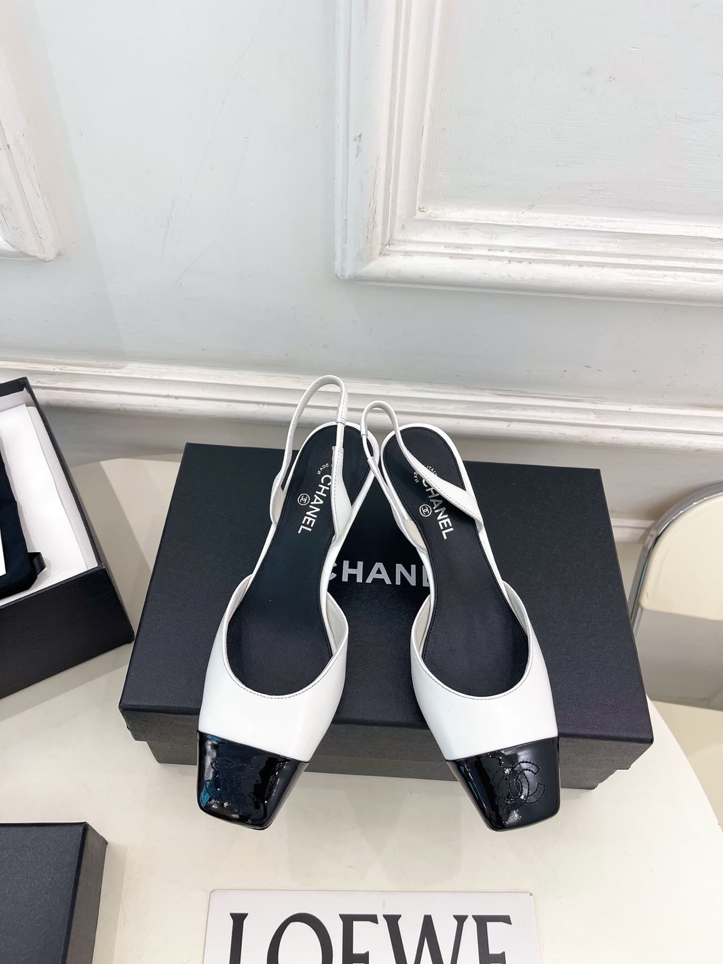 Chanel Leather Slingback Shoes Women