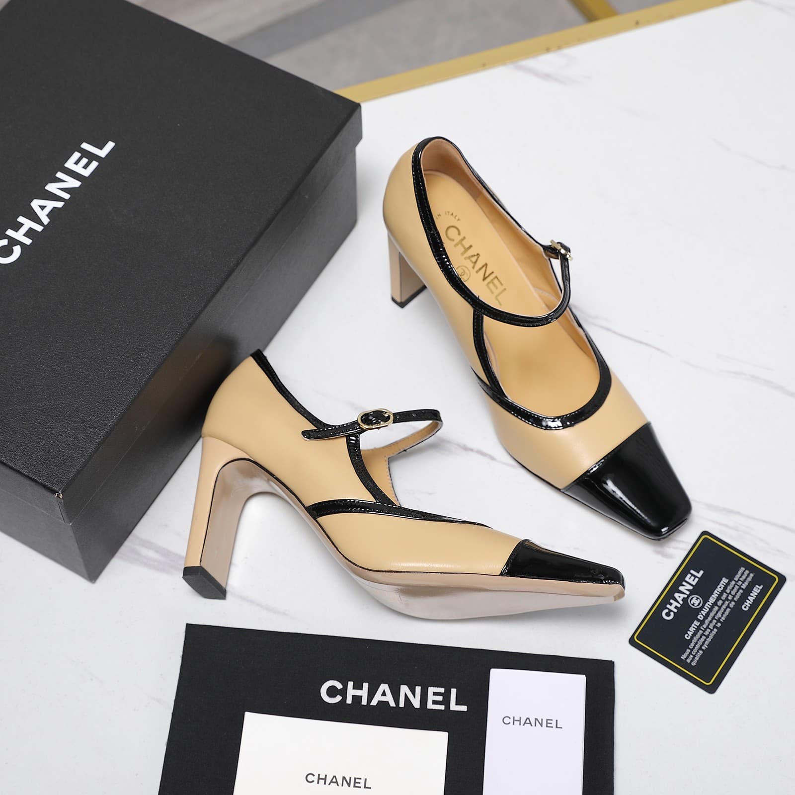 Chanel Leather Mary Jane Pumps