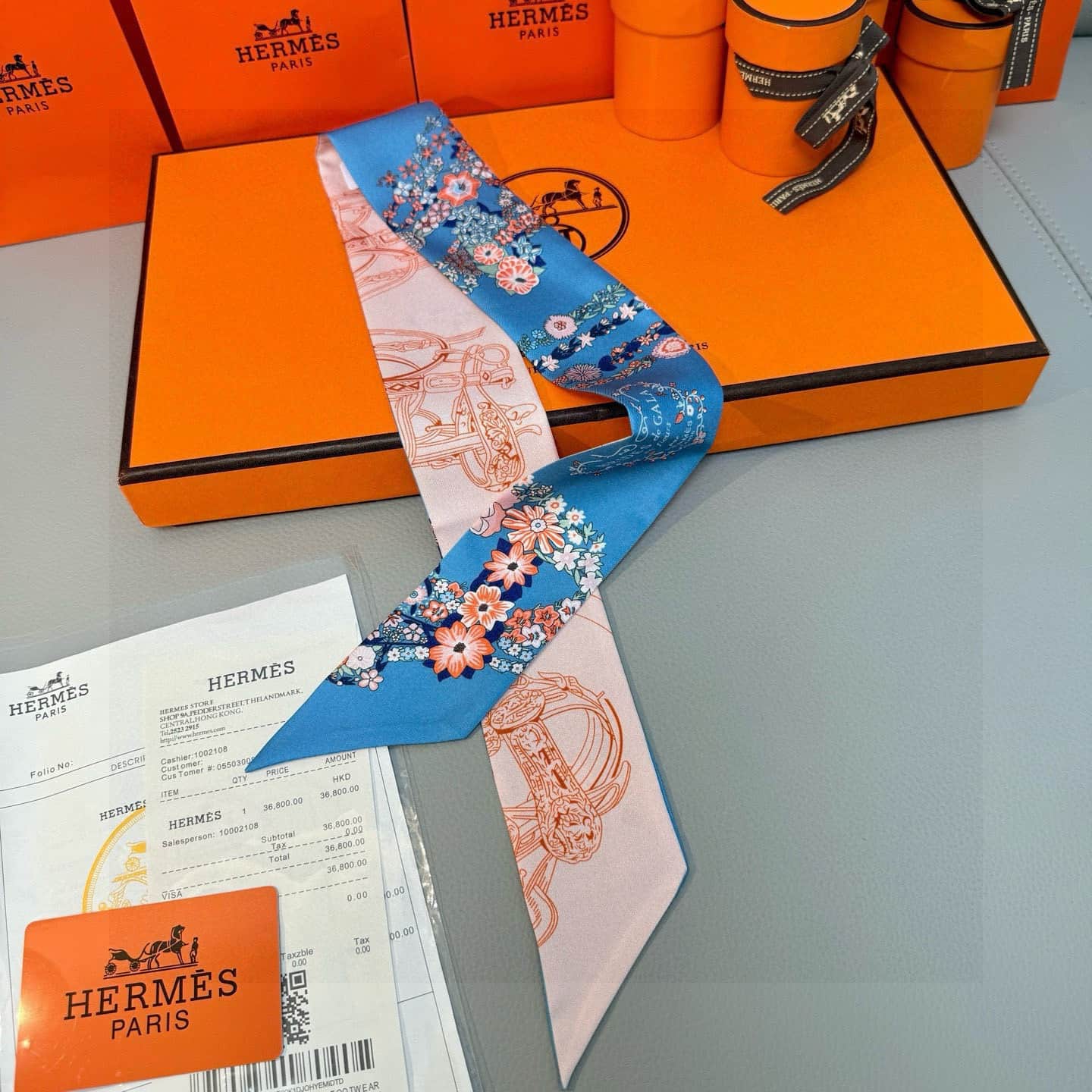 Hermès Brides de Gala en Fleurs Twilly