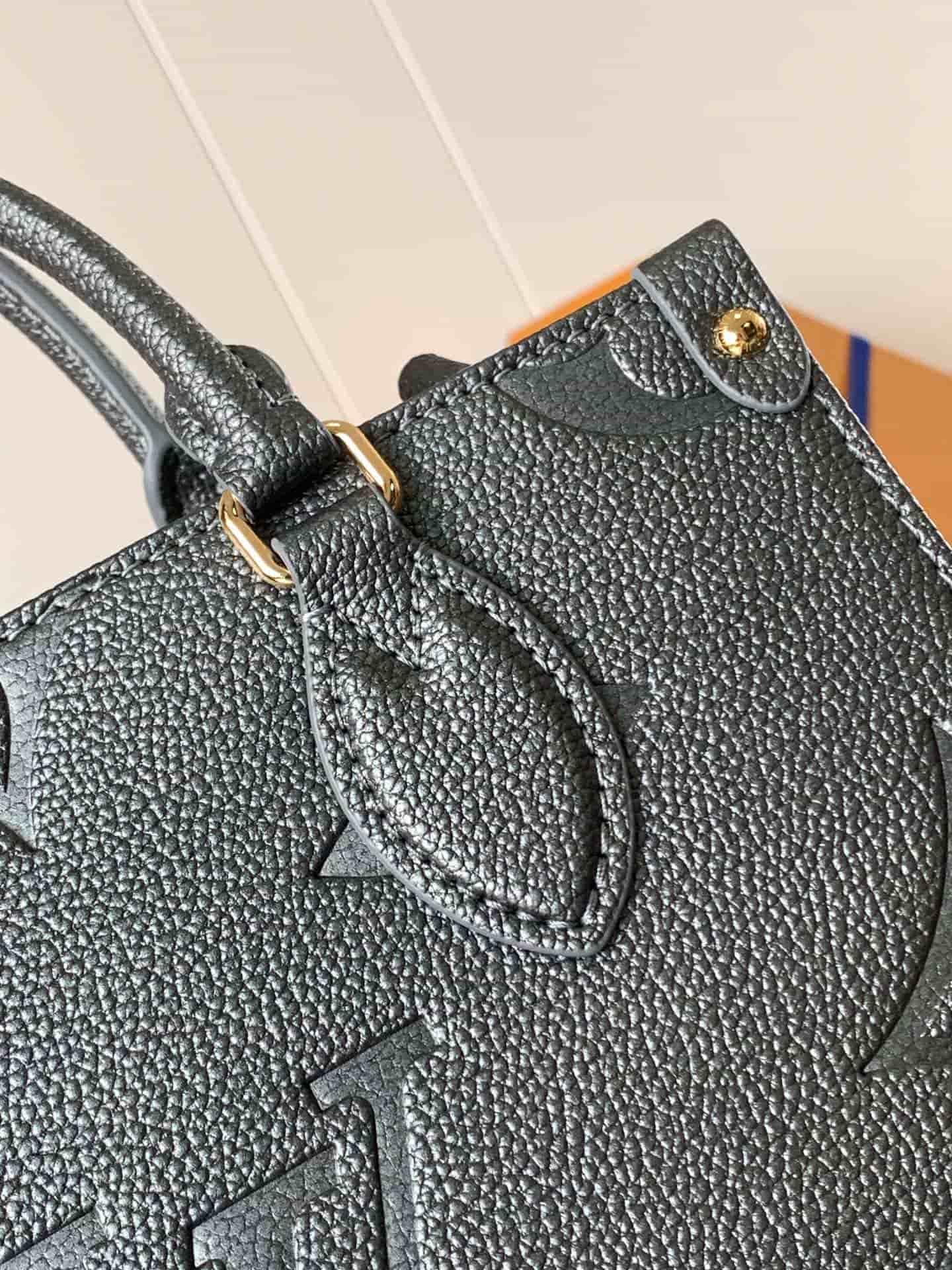 Louis Vuitton OnTheGo PM Gun metal Embossed grained cowhide leather M12886 High