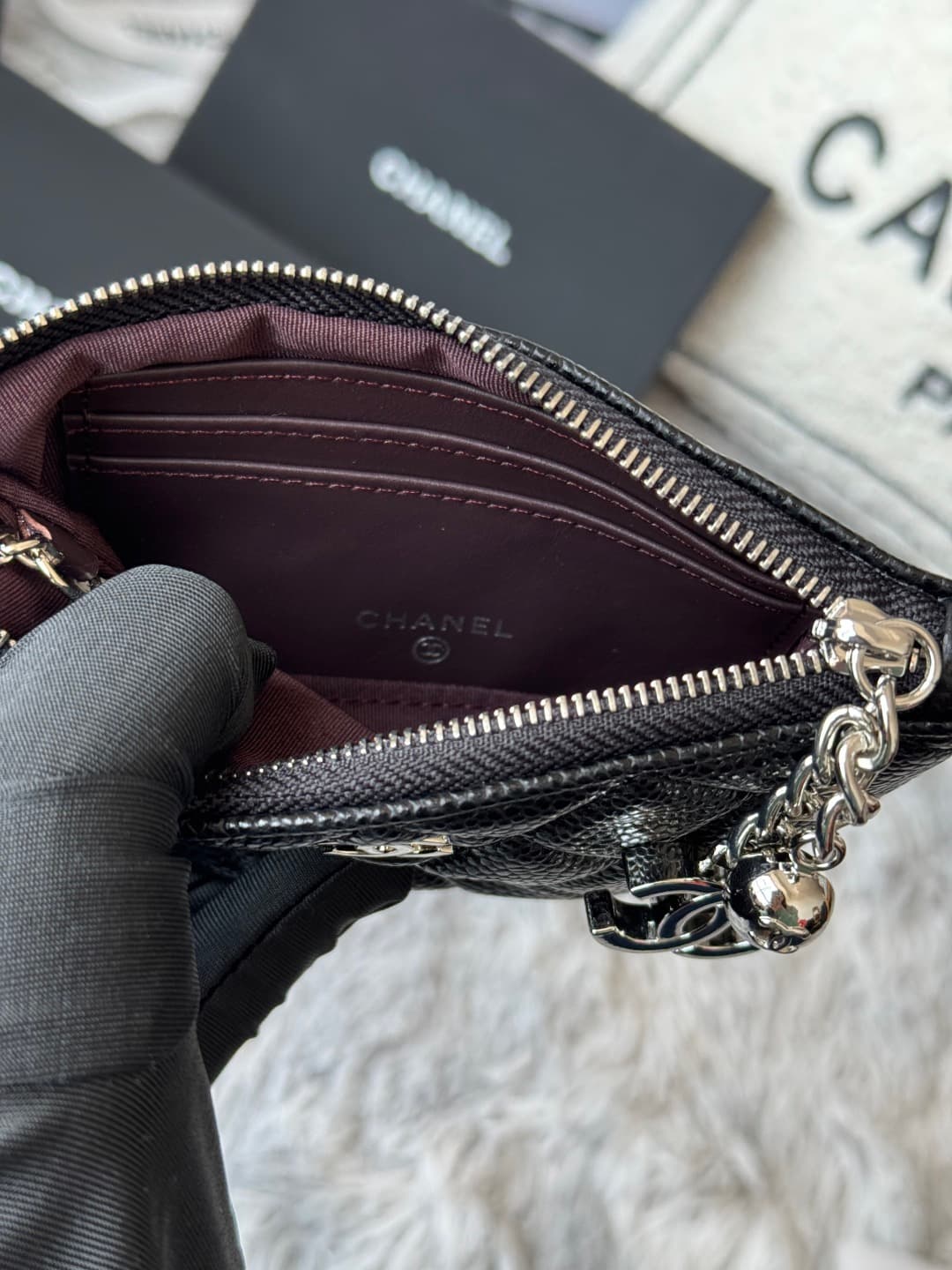 Chanel Classic Mini O-case Zipped Pouch A50168 A