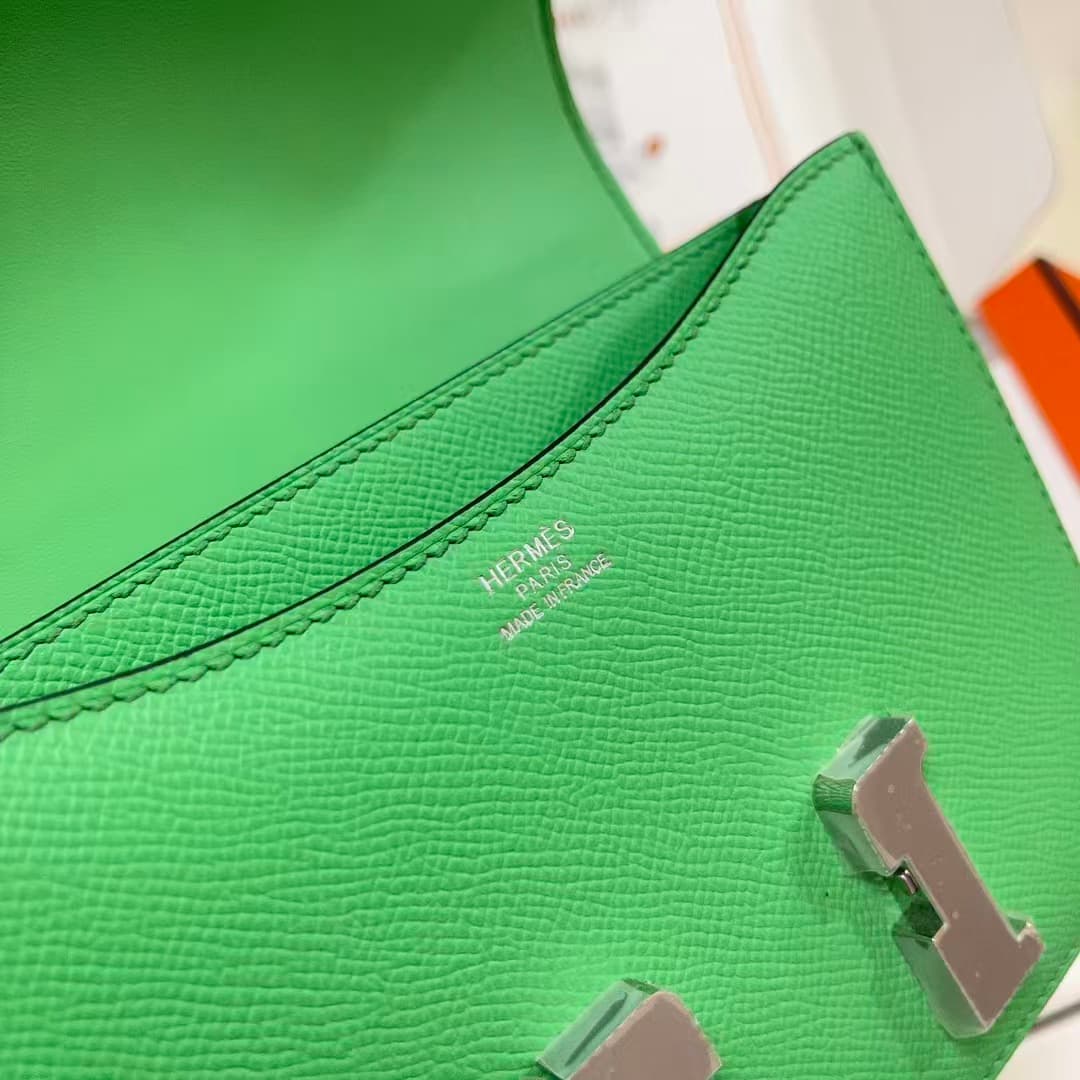 Hermes Mini Constance 18cm Epsom Bag Vert Comics WAX Vert Comics High Customizing Style