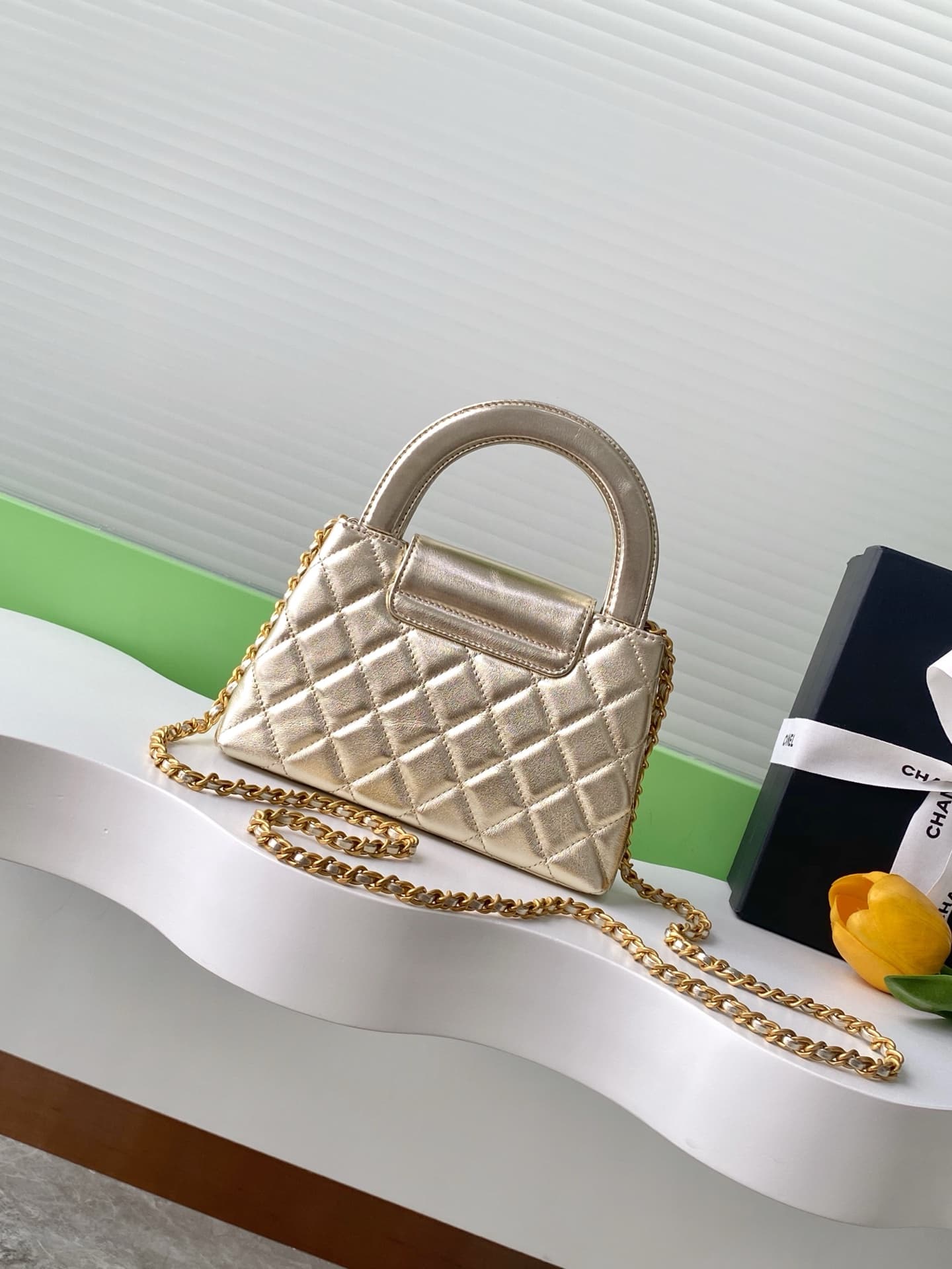Chanel MINI SHOPPING BAG AS4416 Shiny Aged Calfskin & Gold-Tone Metal Gold A