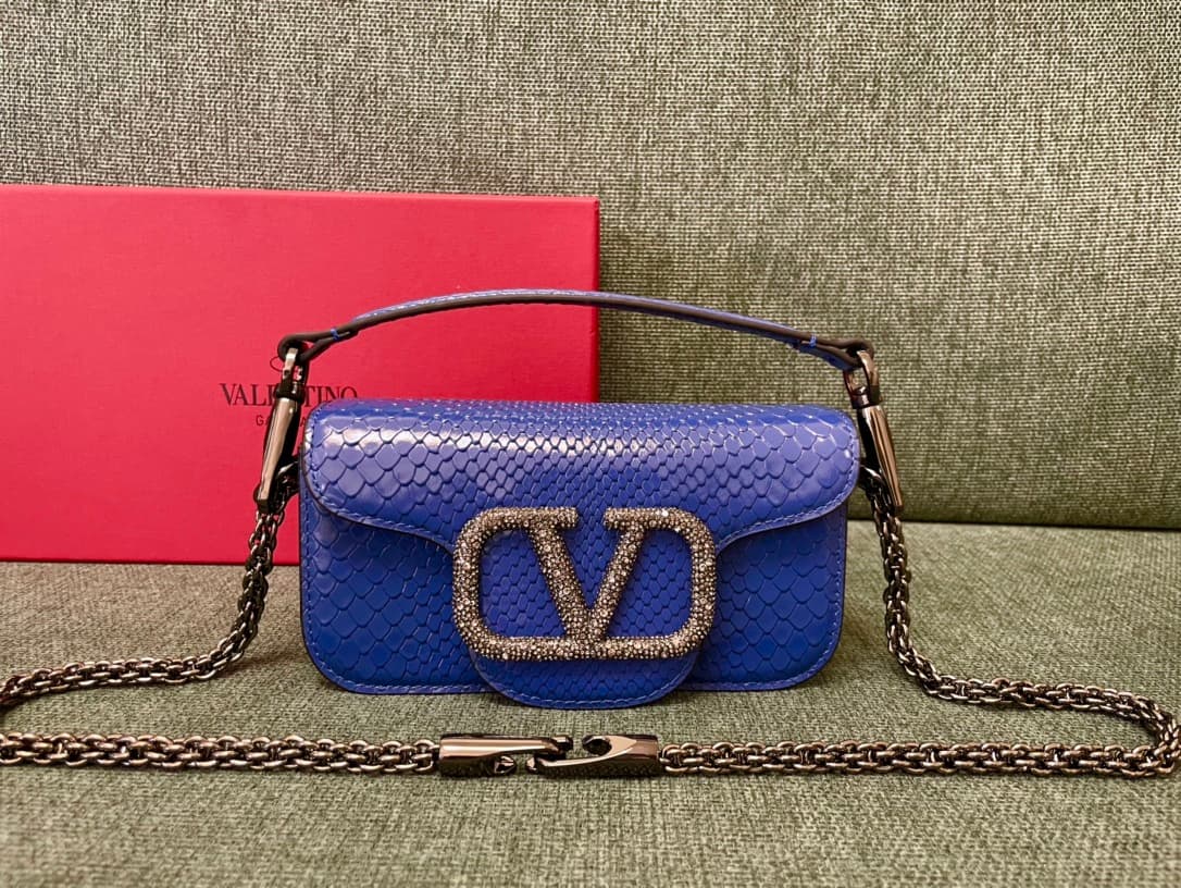 Valentino Garavani MINILOC mini shoulder bag 1133S Calfskin Blue High