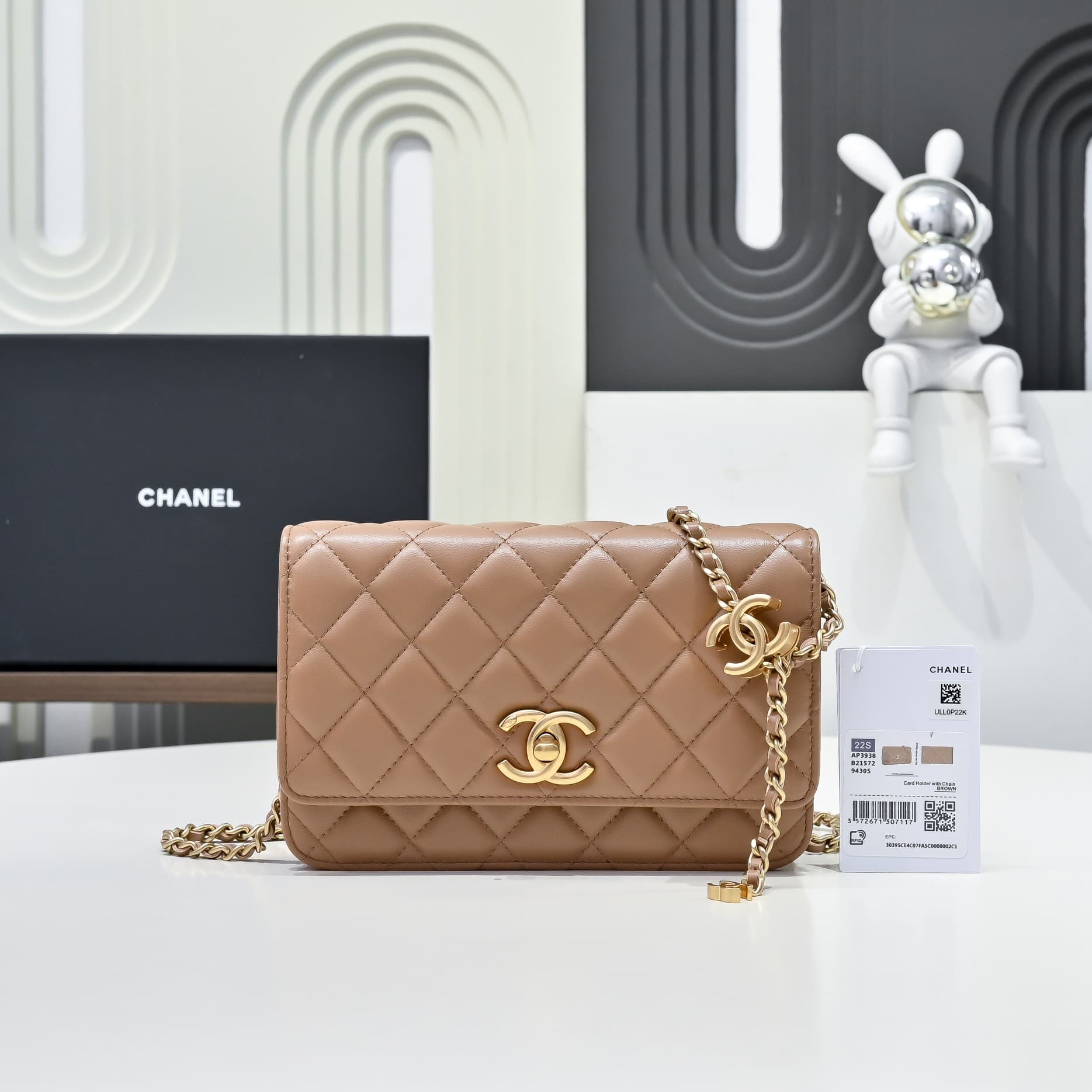 Chanel Wallet on Chain Quilted Leather  & Gold-Tone Metal Caramel AP3938 High