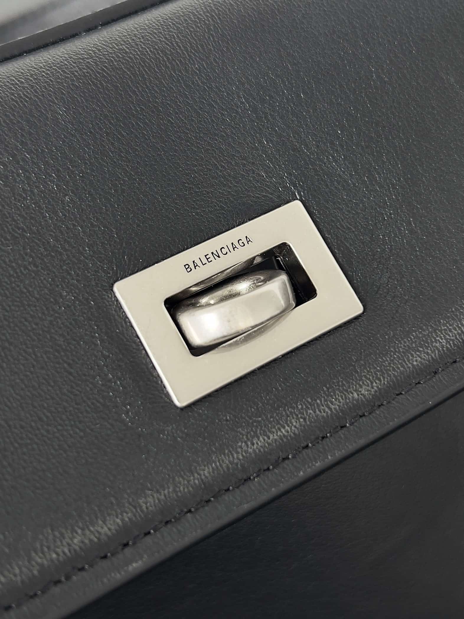WOMEN'S RODEO SMALL HANDBAG smooth calfskin Black Silver-Metal High