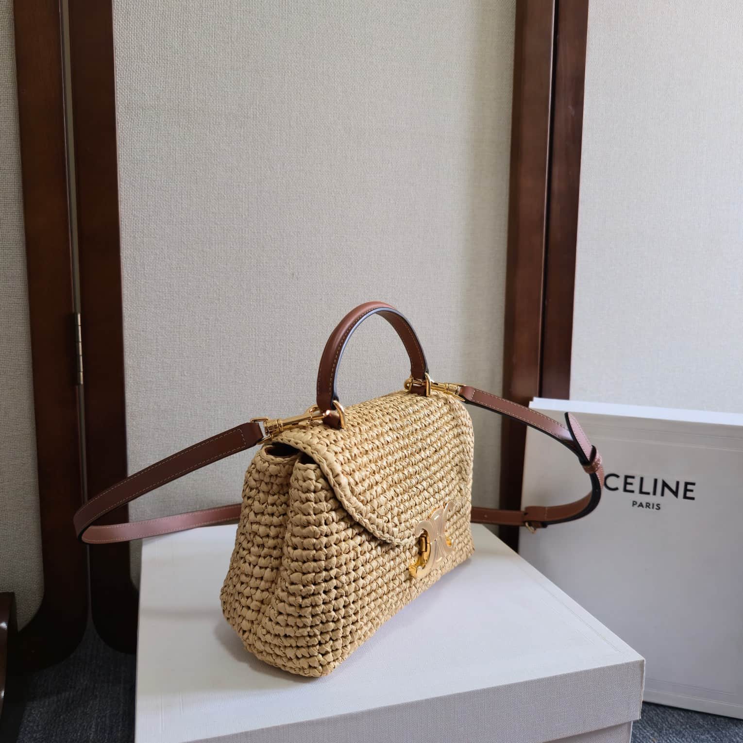 Celine Mini Teen Nino bag in Woven Raffia High