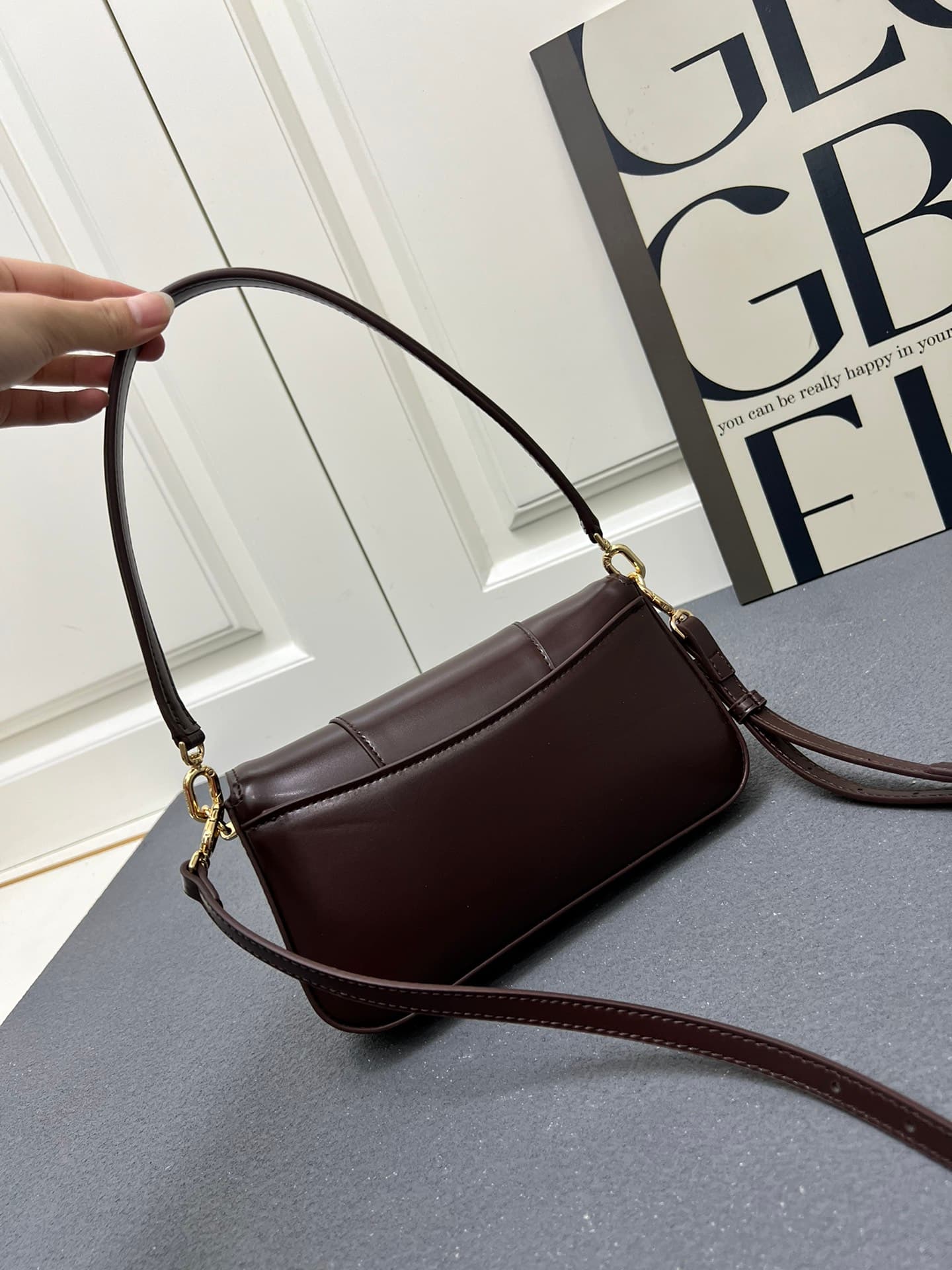 Balenciaga Hourglass sling bag dark brown High