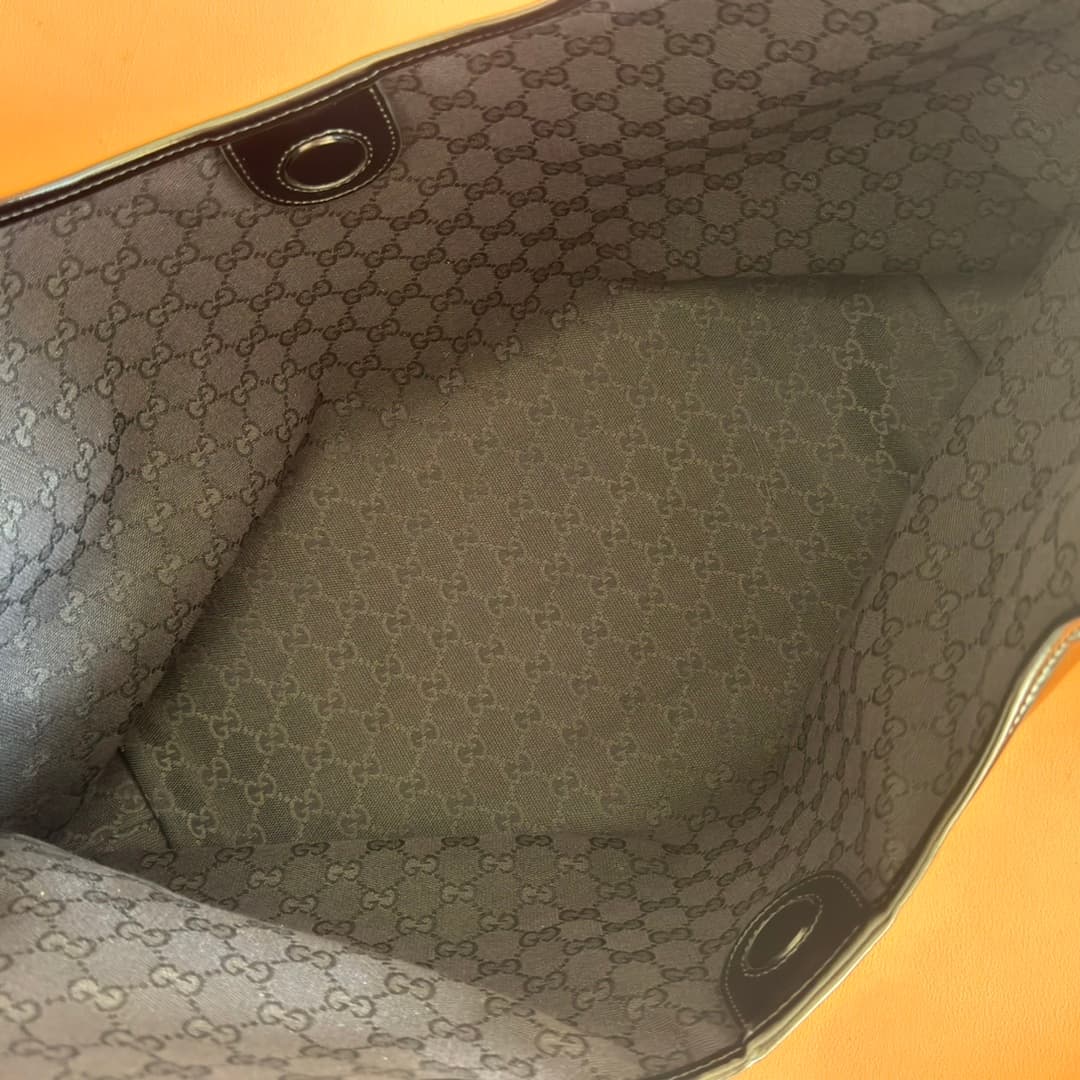 Gucci Giglio large tote bag Black soft glossy leather ‎853971 High
