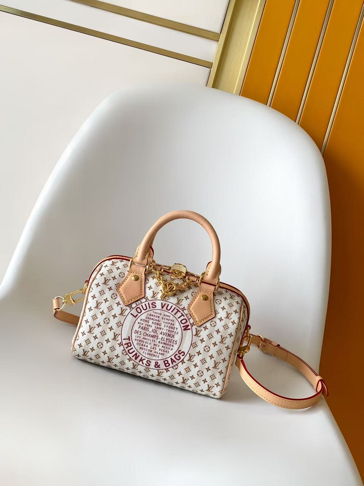 Louis Vuitton Speedy Bandoulière 20 Nude Rose Monogram Coated canvas M29459 High