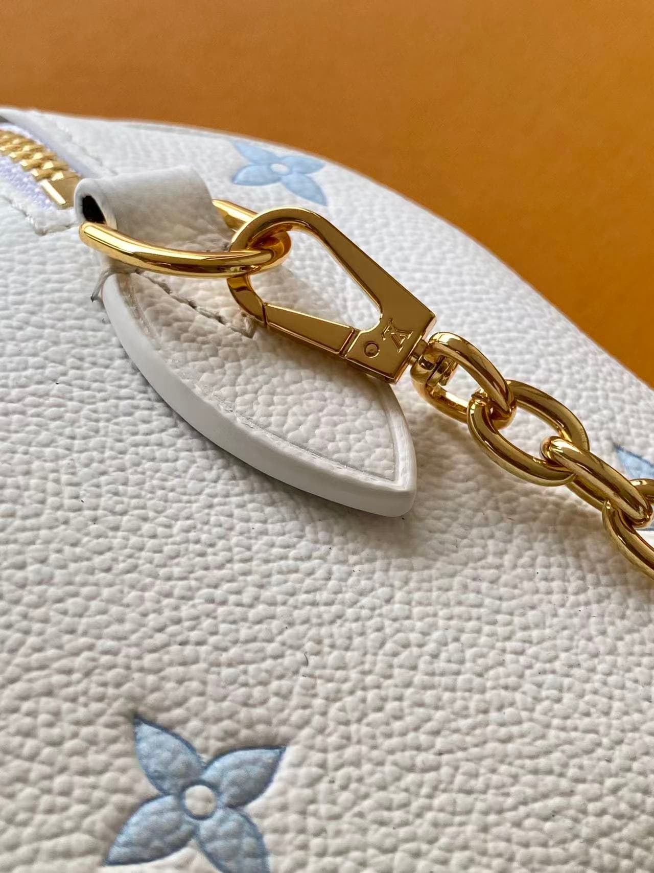 Louis Vuitton Speedy Bandoulière 20 Milky White/Blue Monogram Empreinte Leather M28314 High