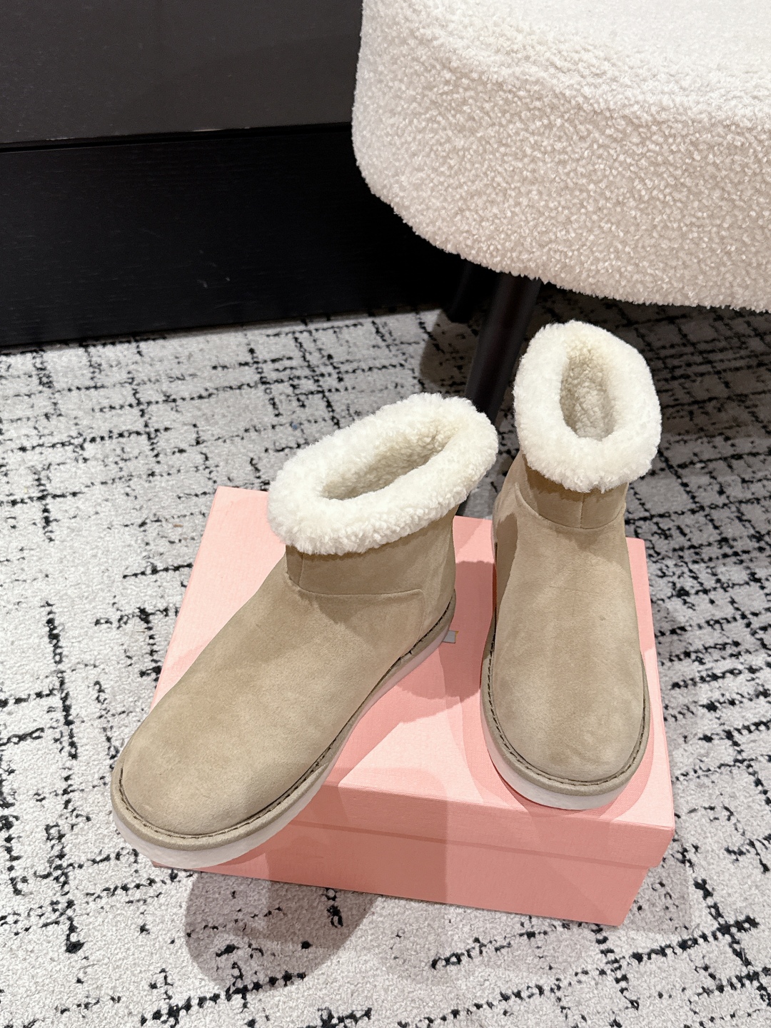 Miu Miu Cappuccino Suede Ankle Boots Women