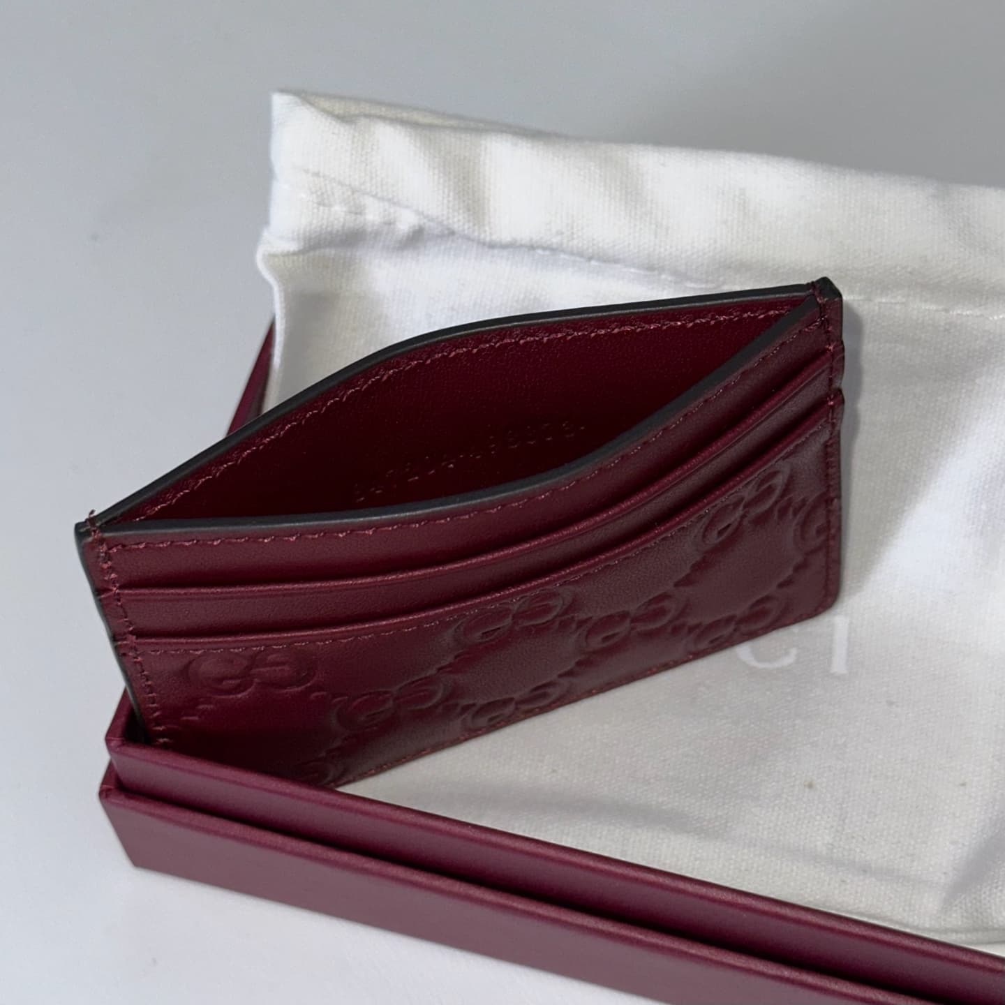 Gucci GG Emblem card case Burgundy 847204 High