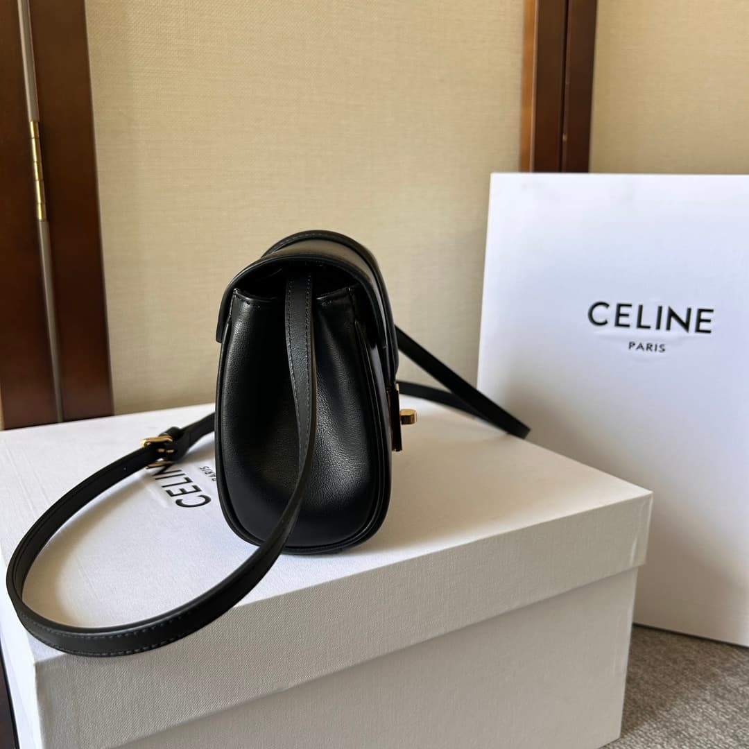 Celine Calfskin Small 16 Bag in Black High