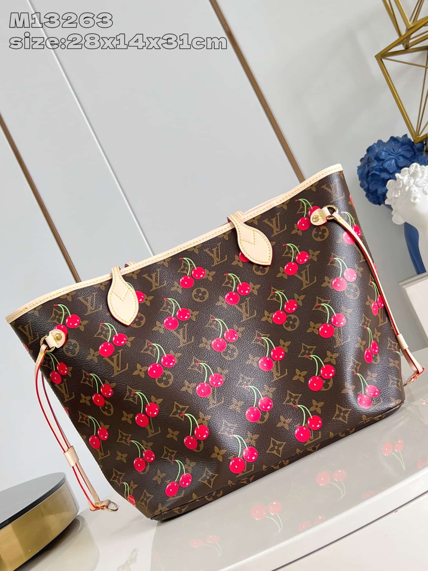Louis Vuitton x Murakami Neverfull MM Monogram cherry coated canvas M13263 High