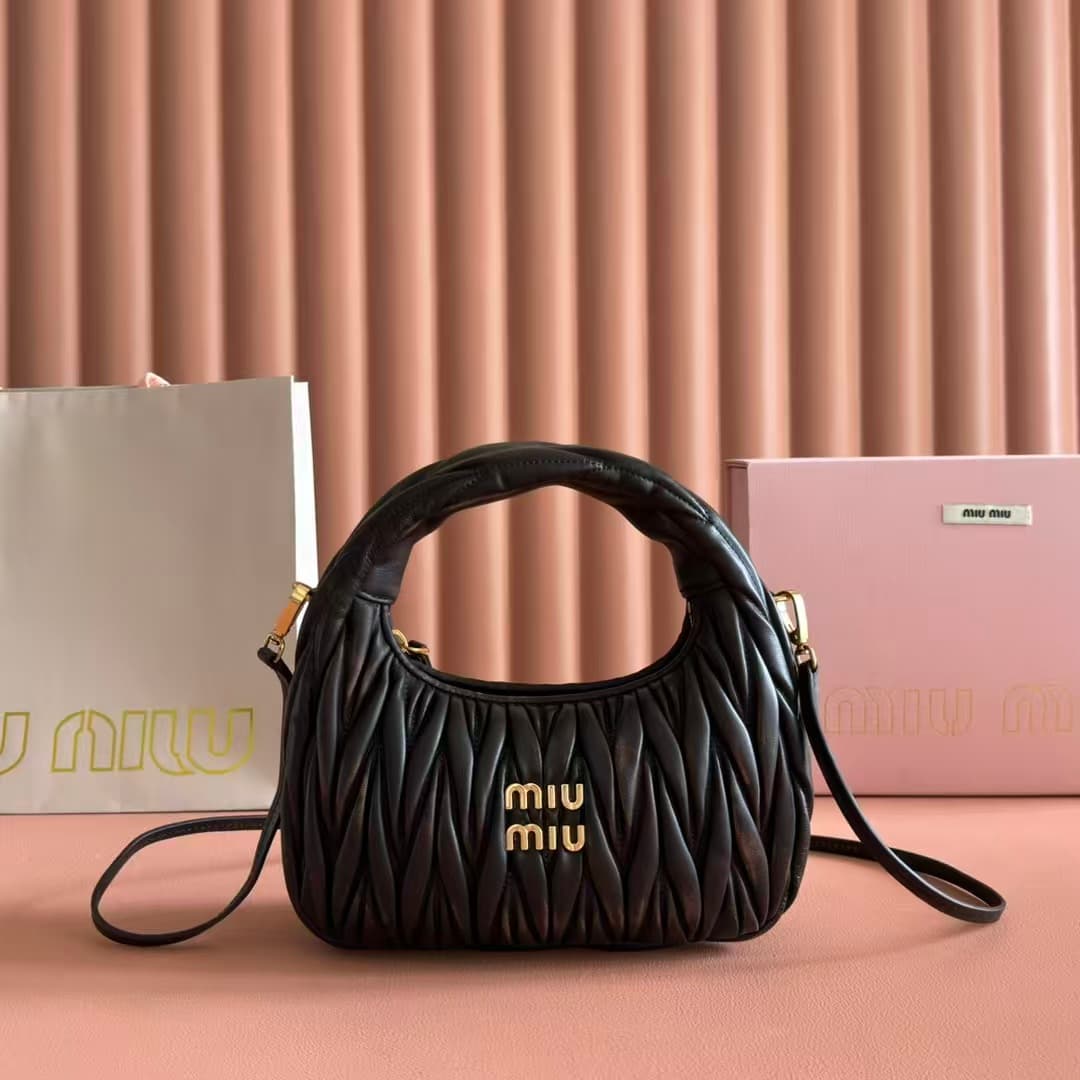 MIU MIU Wander matelassé nappa leather hobo bag High