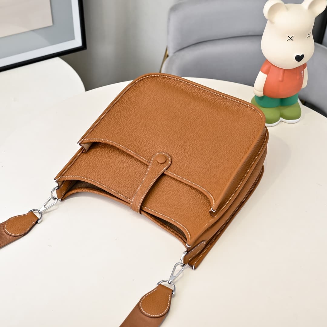 Hermes Evelyne III PM Bag Clemence Leather In Tan High