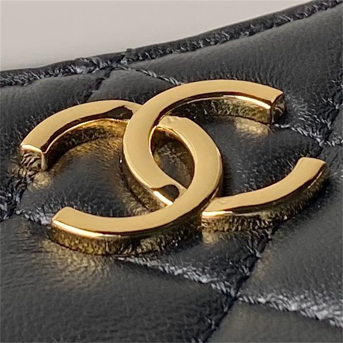 Chanel HOBO BAG AS3786 Lambskin & Gold Metal Black A