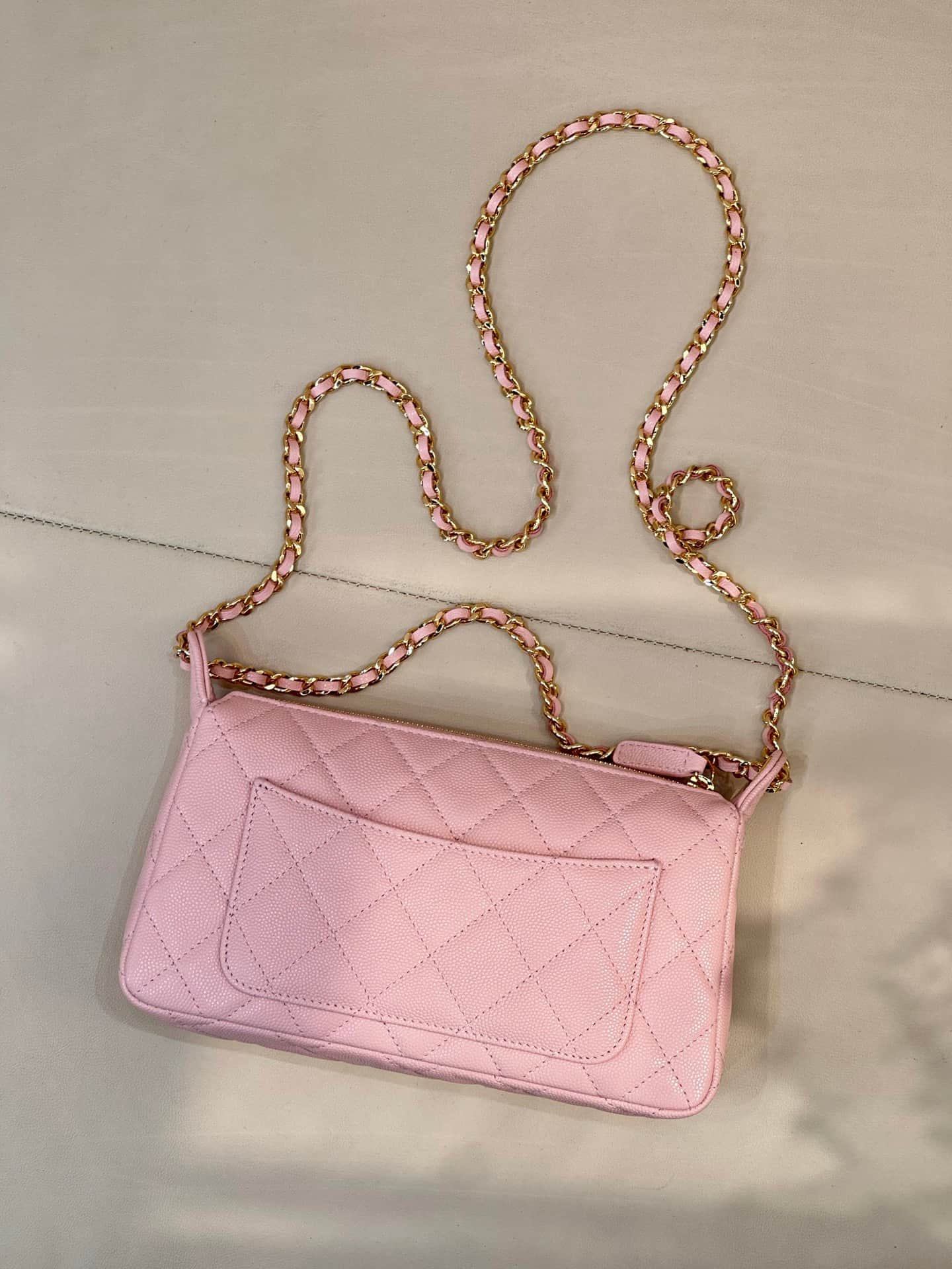 Chanel Hobo Bag Grained Calfskin & Gold-tone Metal Pink AP5023 TOP