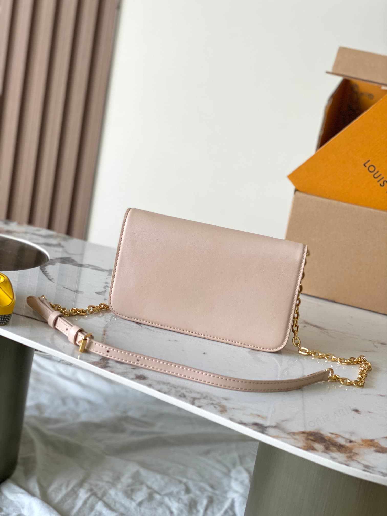 Louis Vuitton Wallet On Chain LV Bloom Macchiato Cream Sand M14581 TOP