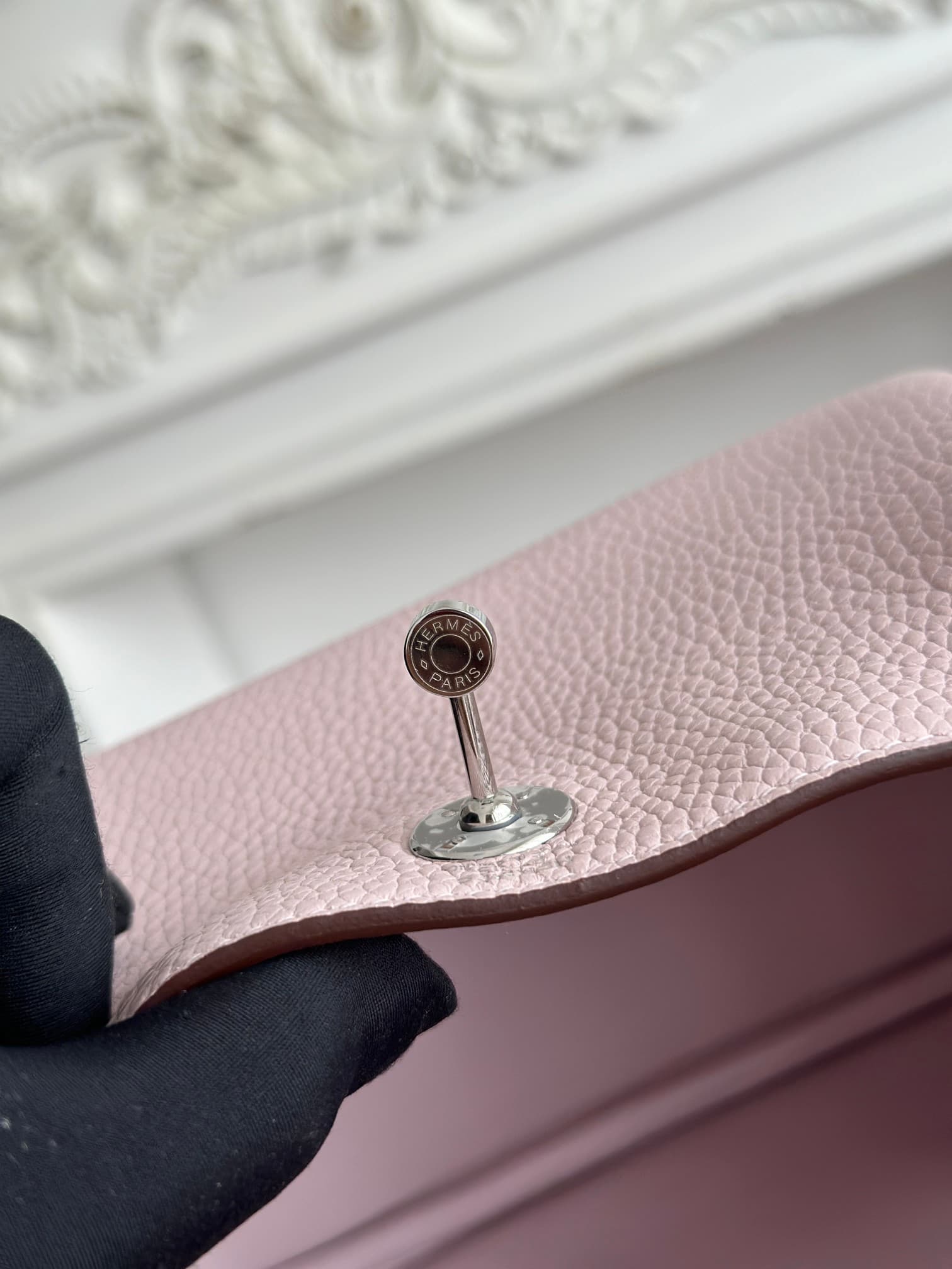 Hermes Lindy Mini Bag Clemence Leather In Rose Sheherazade WAX High