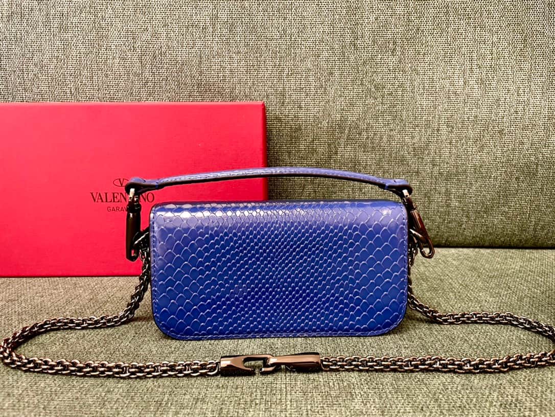 Valentino Garavani MINILOC mini shoulder bag 1133S Calfskin Blue High