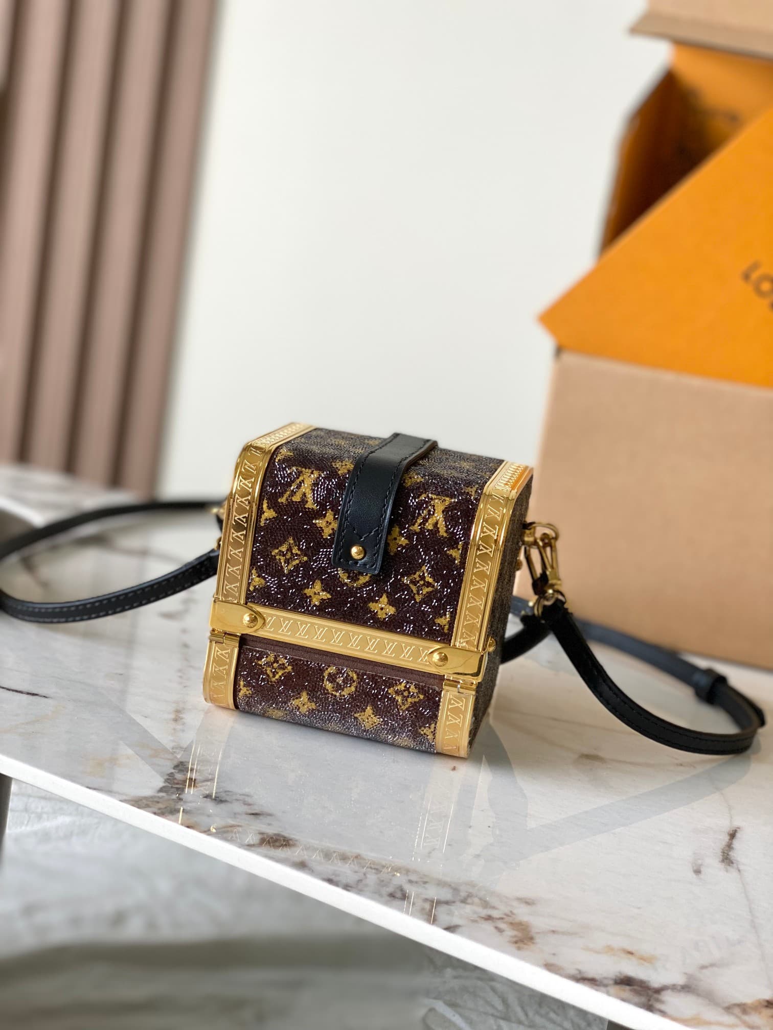 Louis Vuitton Treasure Box Crystals on textile Cowhide-leather and metallic trim M83089 TOP