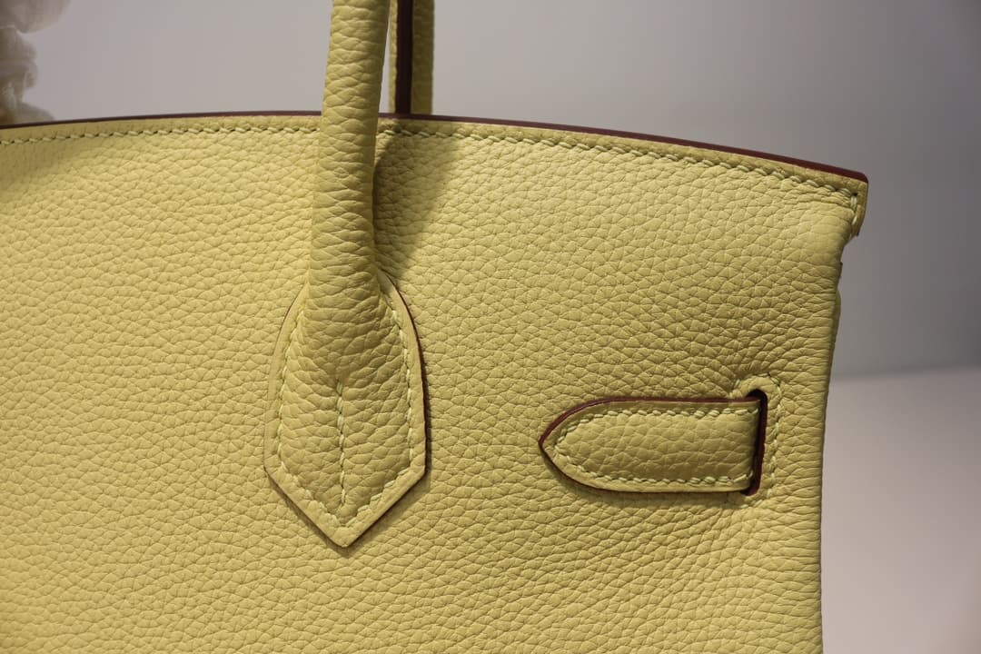 Hermes Birkin 25/30/35cm Bag Togo Leather In Jaune Poussin WAX High