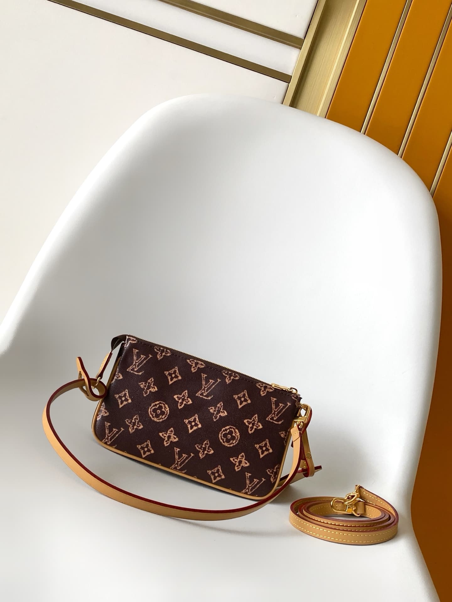 Louis Vuitton Pochette Accessoires Dark Chocolate Monogram Origine Ebene canvas M27718 High