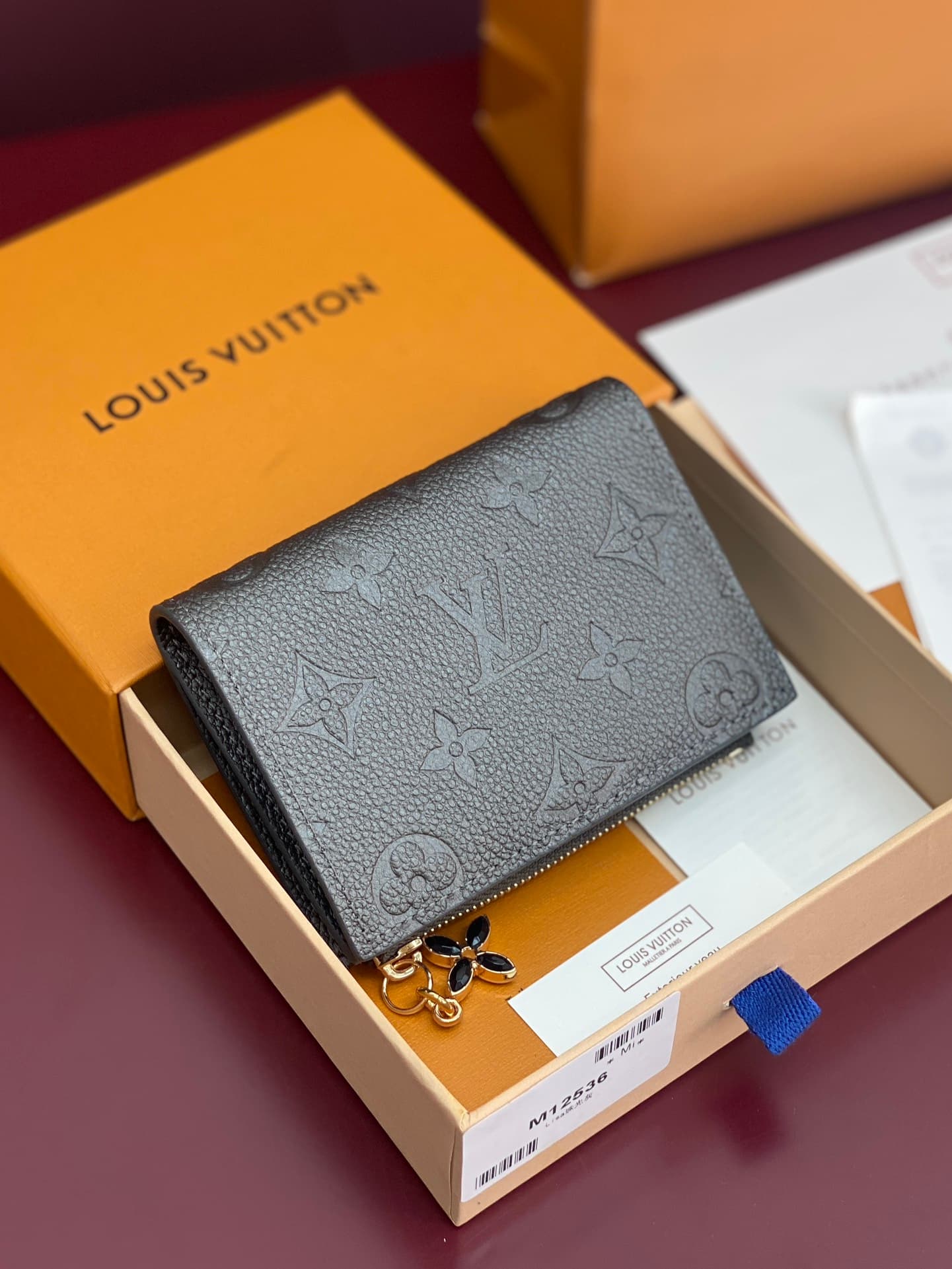 Louis Vuitton Lisa Wallet Embossed supple grained cowhide leather M12536 Gun Metal High