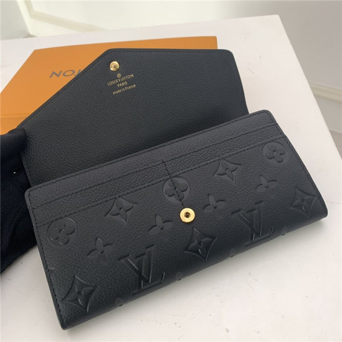 Louis Vuitton SARAH WALLET Monogram Empreinte M61182 Black High
