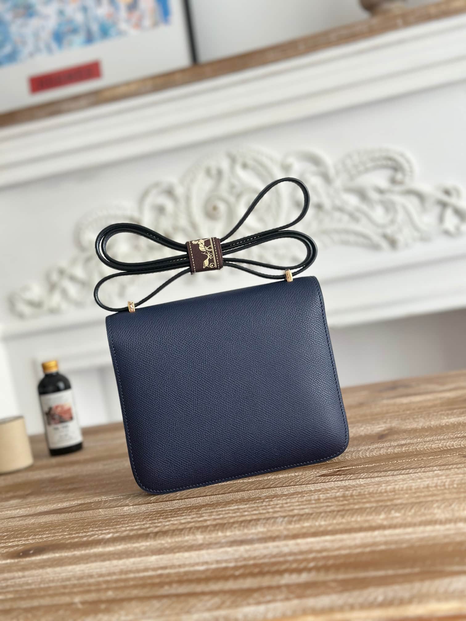 Hermes Mini Constance 18cm Epsom Bag WAX Bleu Saphir High