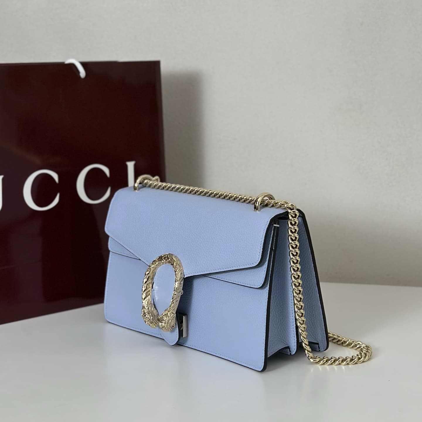 Dionysus Medium Shoulder Bag 795005 Blue Leather High