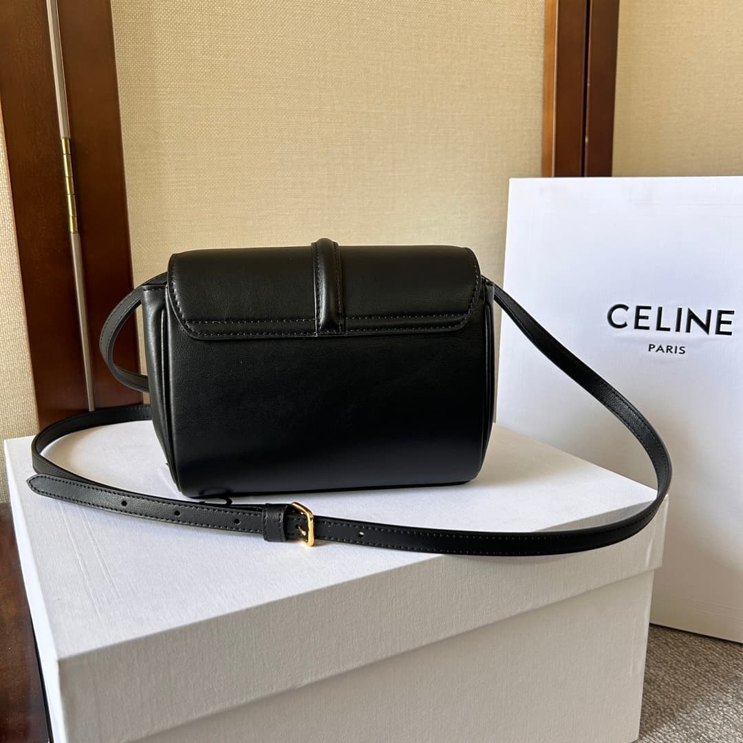 Celine Calfskin Small 16 Bag in Black High