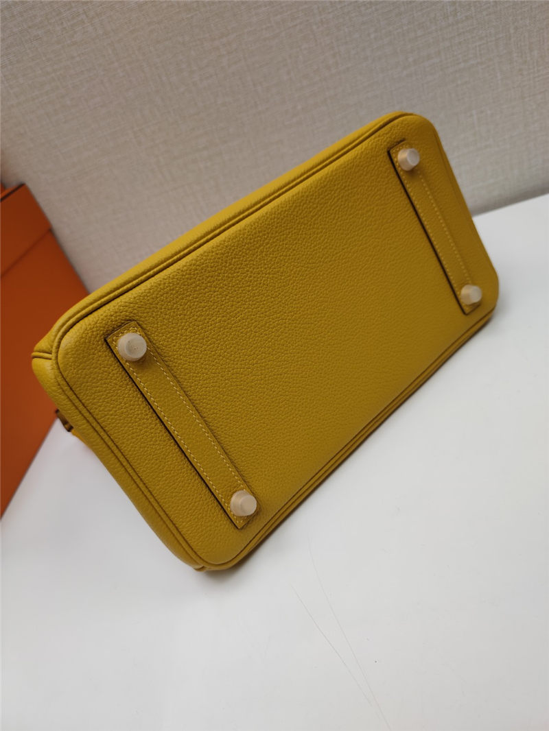 Hermes Birkin 25/30/35cm Bag Togo Leather In Jaune Ambre WAX High