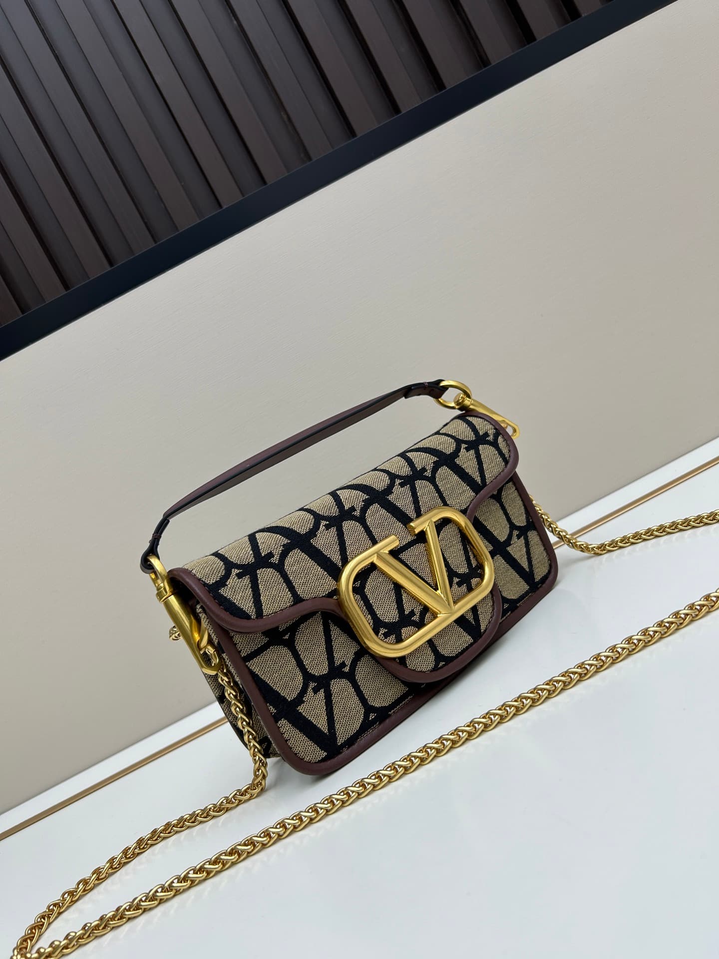Valentino VLogo Garavani Loco Small Shoulder Bag in Toile Iconographe High