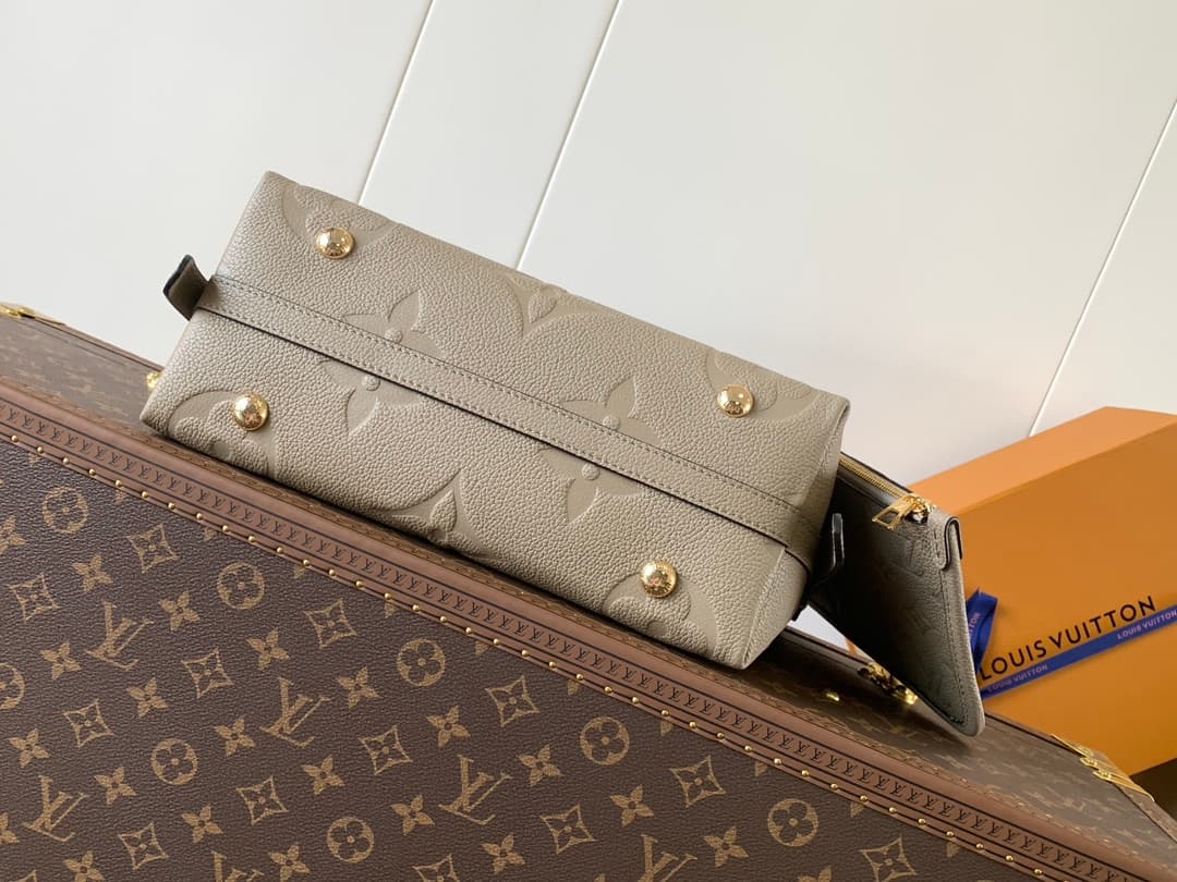 Louis Vuitton CarryAll PM Tourterelle Gray Monogram Empreinte Embossed Leather M46277 High