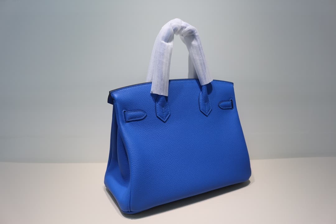 Hermes Birkin 25/30/35cm Bag Togo Leather In Blue Hydra WAX High