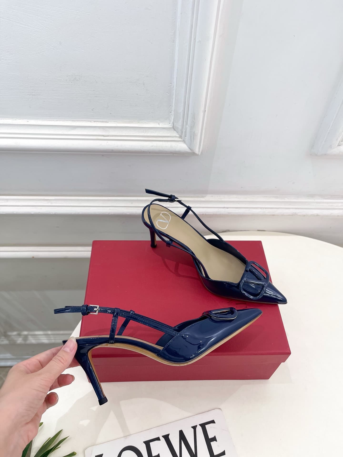 Valentino Garavani VLogo Signature Patent Leather Slingback Pumps