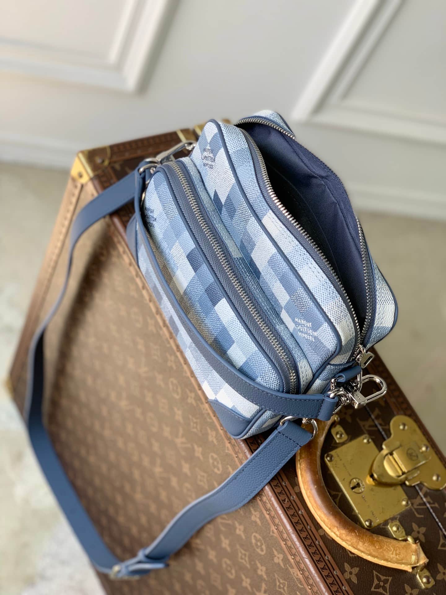 Louis Vuitton Nil Indigo Blue Damoflage coated canvas M28606 High