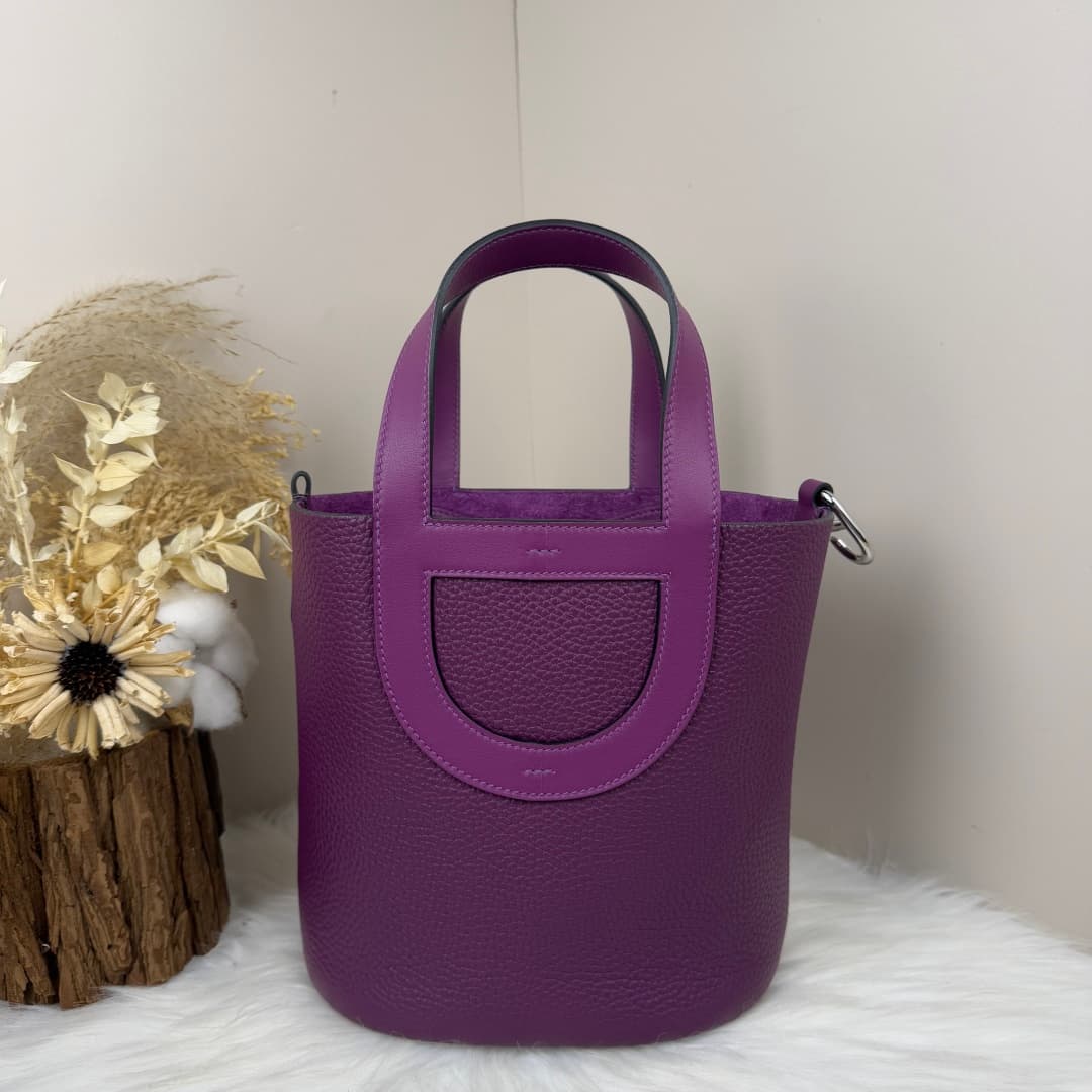 Hermès Picotin In-The-Loop 18 bag Silver/Gold Metal Anemone Wax High