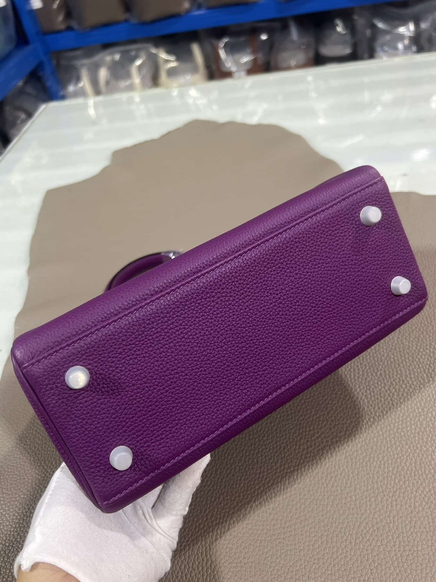 Hermes Kelly 25/28/32cm Retourne Bag Togo Leather In Anemone WAX High